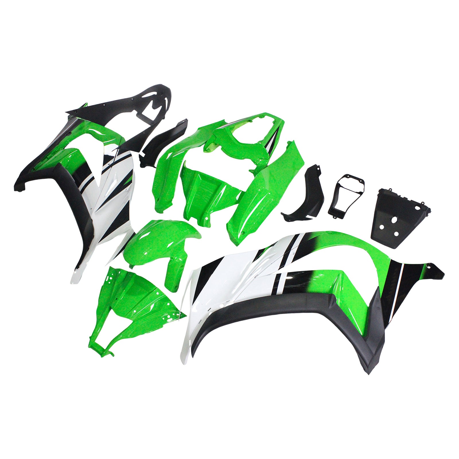 Amotopart Kawasaki ZX10R 2011-2015 Kit de carénage noir vert