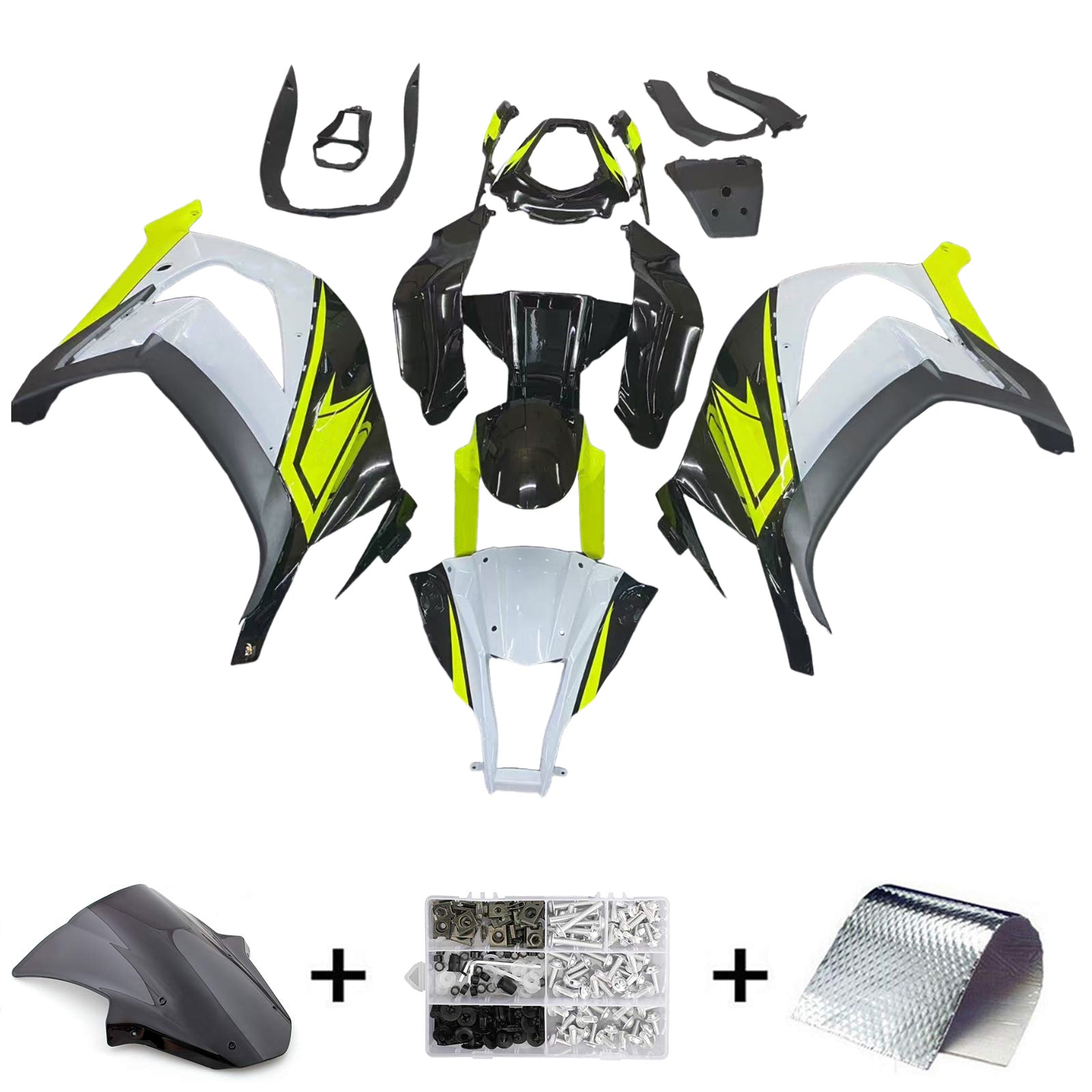 Amotopart Kawasaki ZX10R 2011-2015 White Fairing Kit