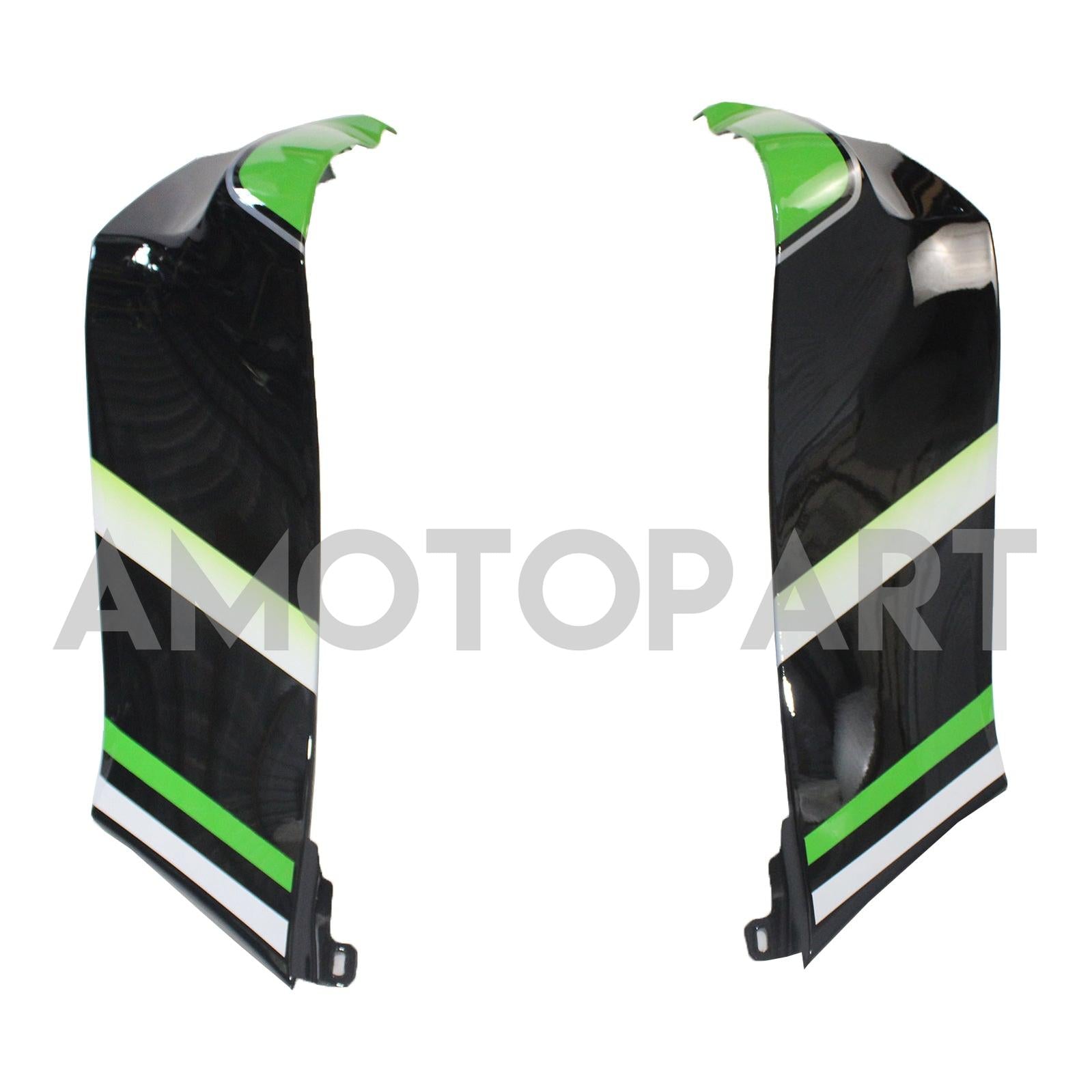 Amotopart Kawasaki ZX10R 2011-2015 Grüne Schwarzweißkit Kit