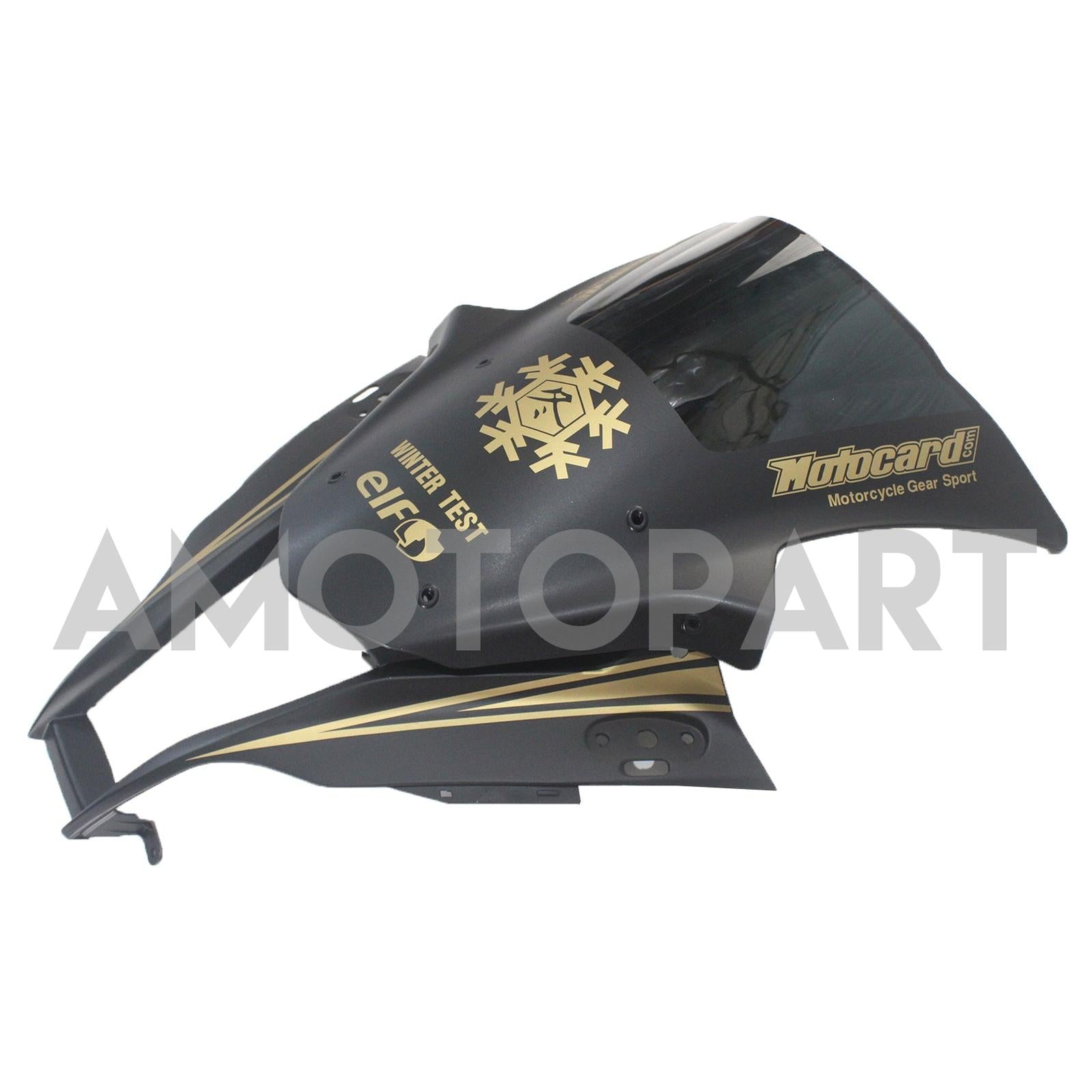 Amotopart Kawasaki ZX10R 2011-2015 Matt preto com kit de carenagem de decalque Golden