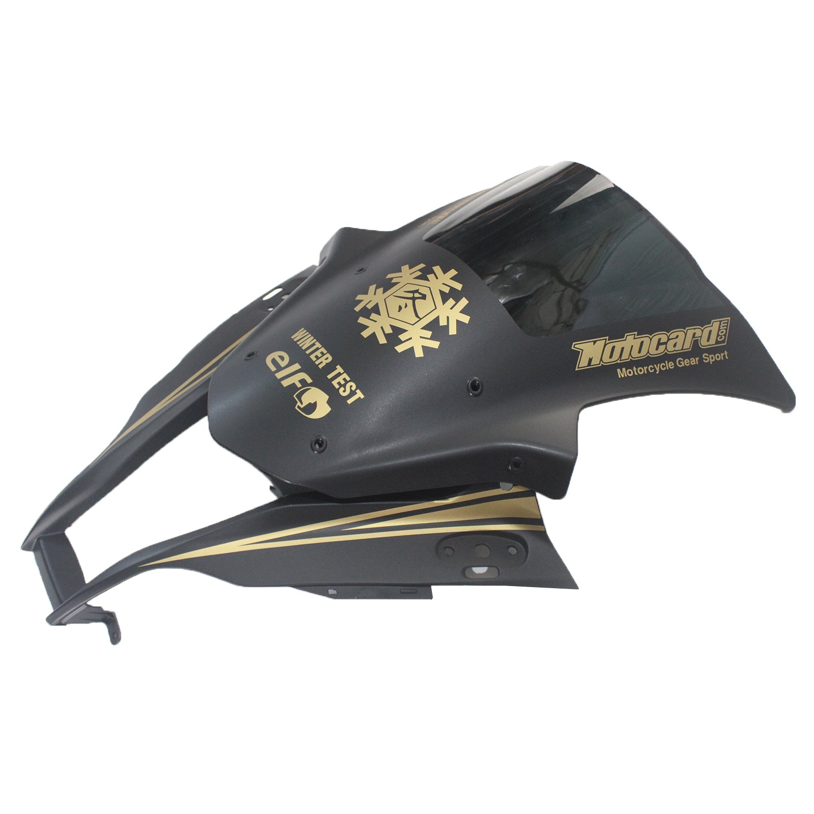 Amotopart Kawasaki ZX10R 2011-2015 Matt Black With Golden Decal Fairing Kit