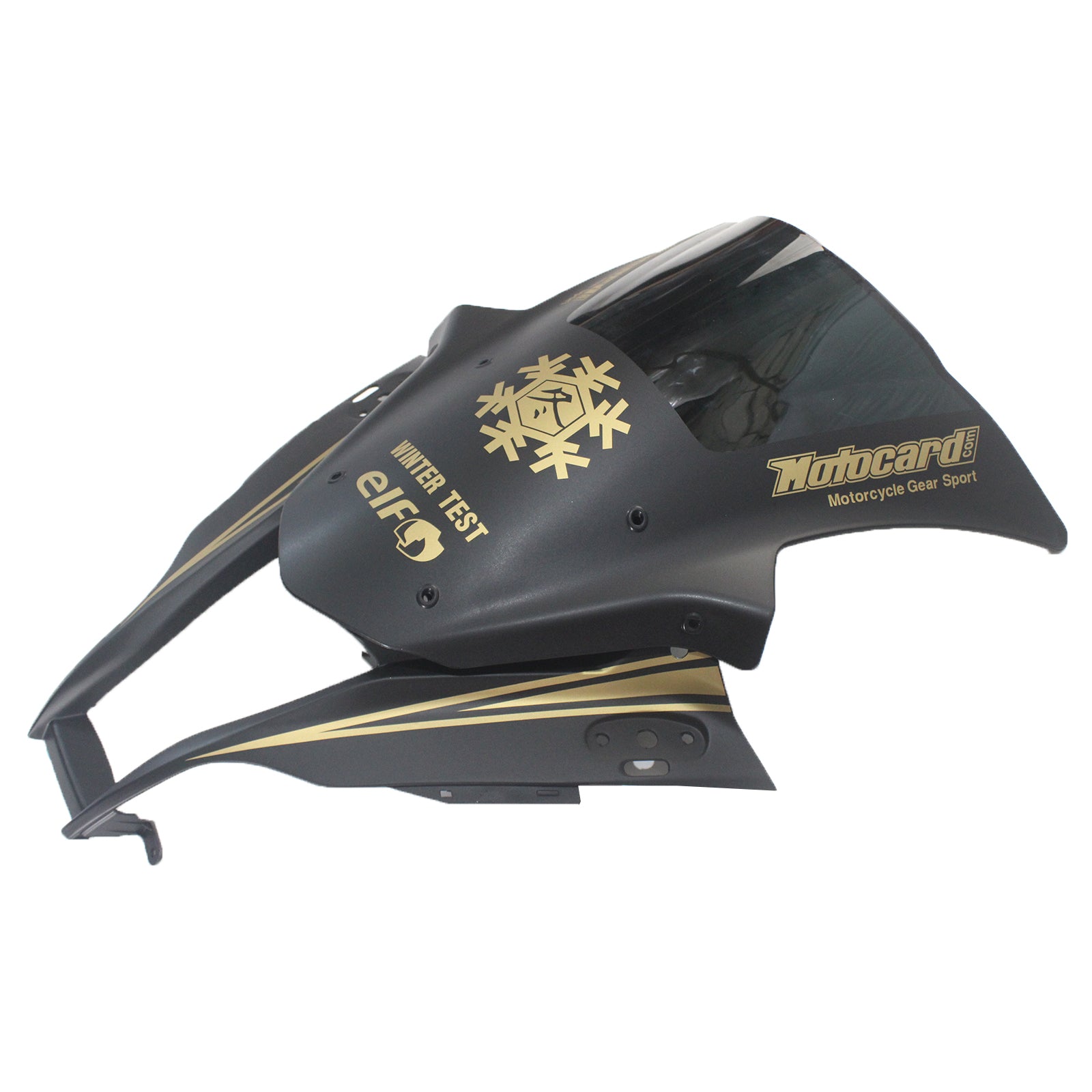 Amotopart Kawasaki ZX10R 2011-2015 Nero opaco con kit carenatura con decalcomanie dorate