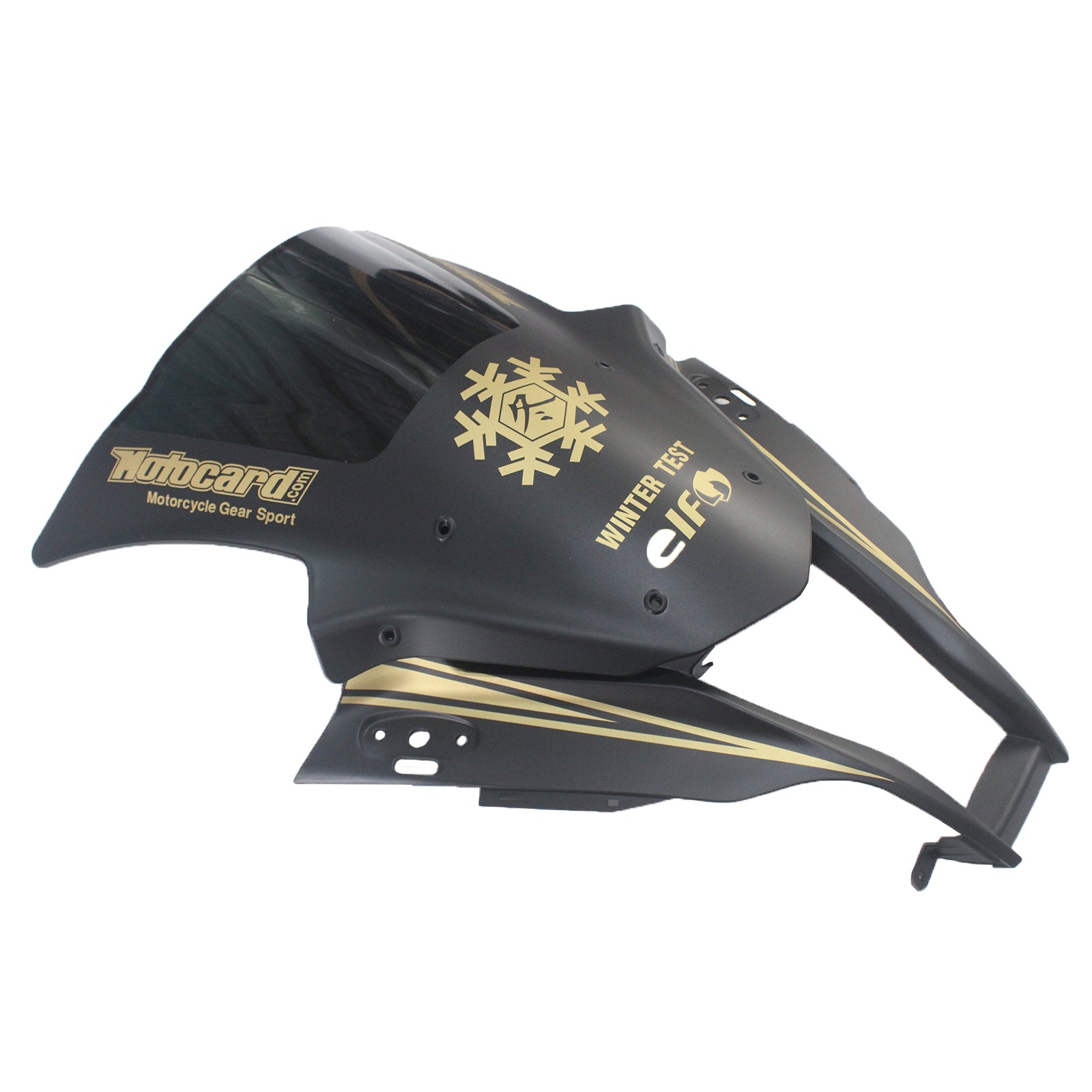 Amotopart Kawasaki ZX10R 2011-2015 Nero opaco con kit carenatura con decalcomanie dorate