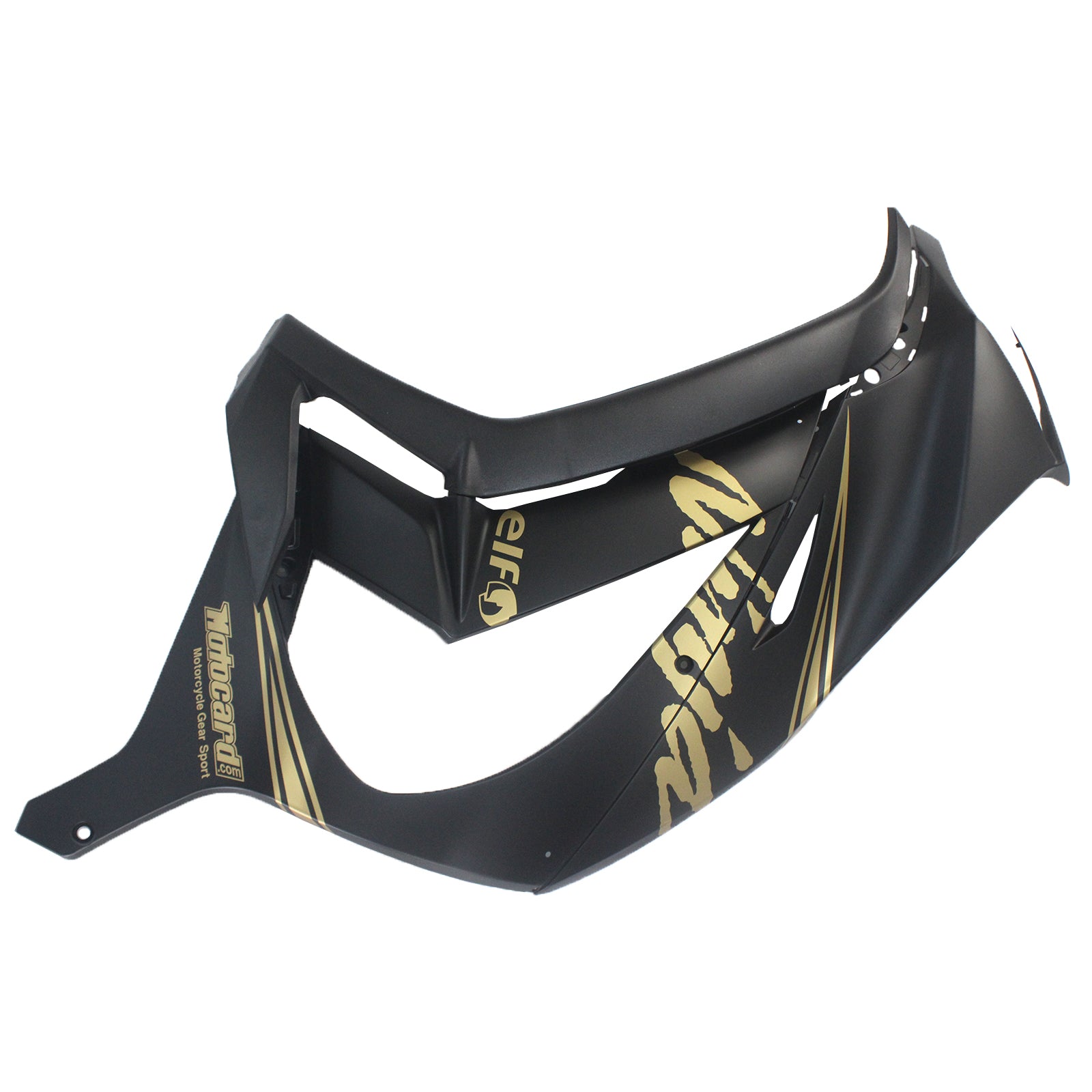 Amotopart Kawasaki ZX10R 2011-2015 Matt Black With Golden Decal Fairing Kit