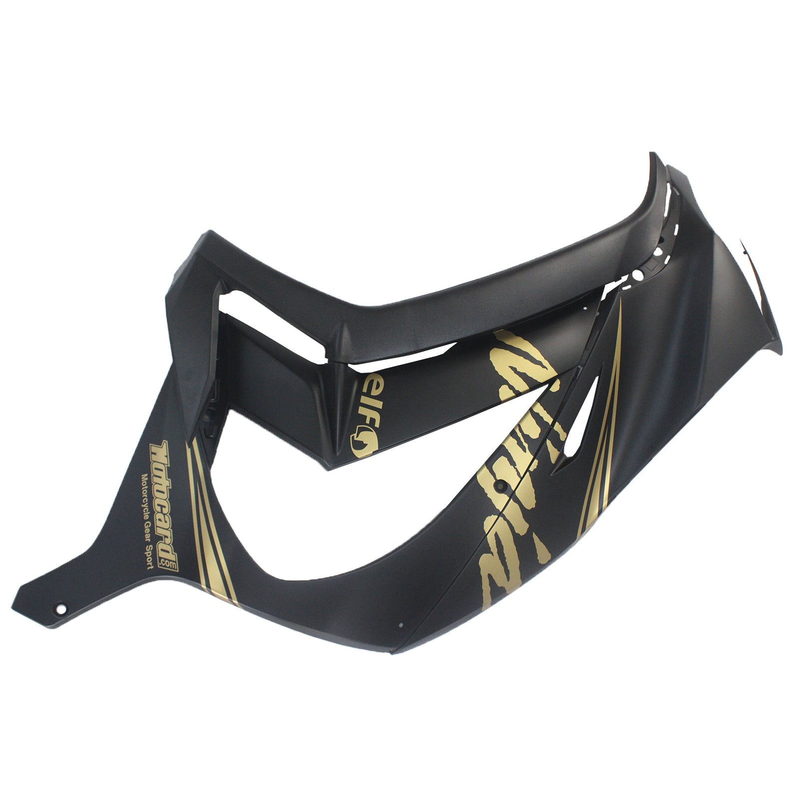 Amotopart Kawasaki ZX10R 2011-2015 Nero opaco con kit carenatura con decalcomanie dorate