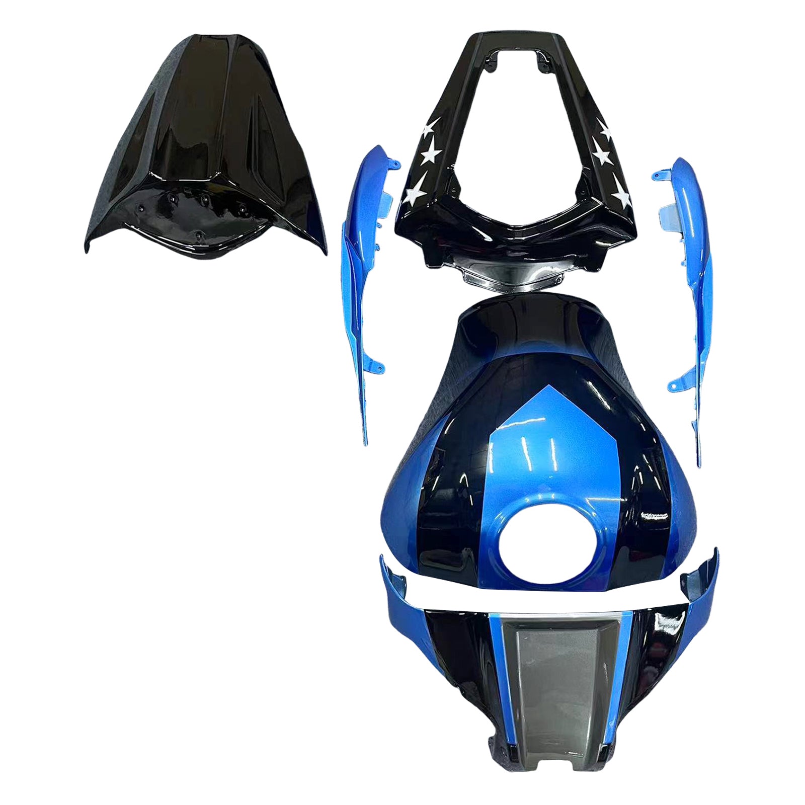 Amotopart 2011-2015 Kawasaki ZX10R Matte Grey&Blue Fairing Kit