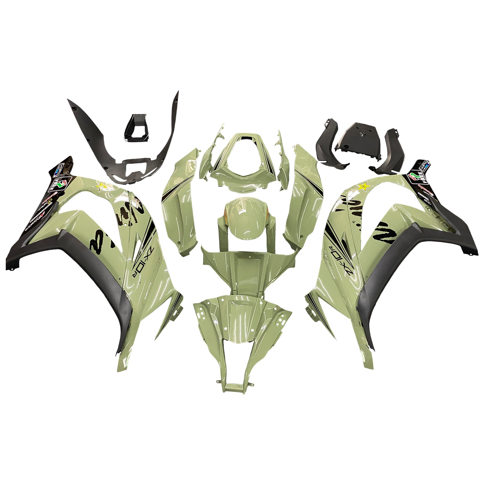 Amotopart 2011-2015 Kawasaki ZX10R  Sage Green Fairing Kit