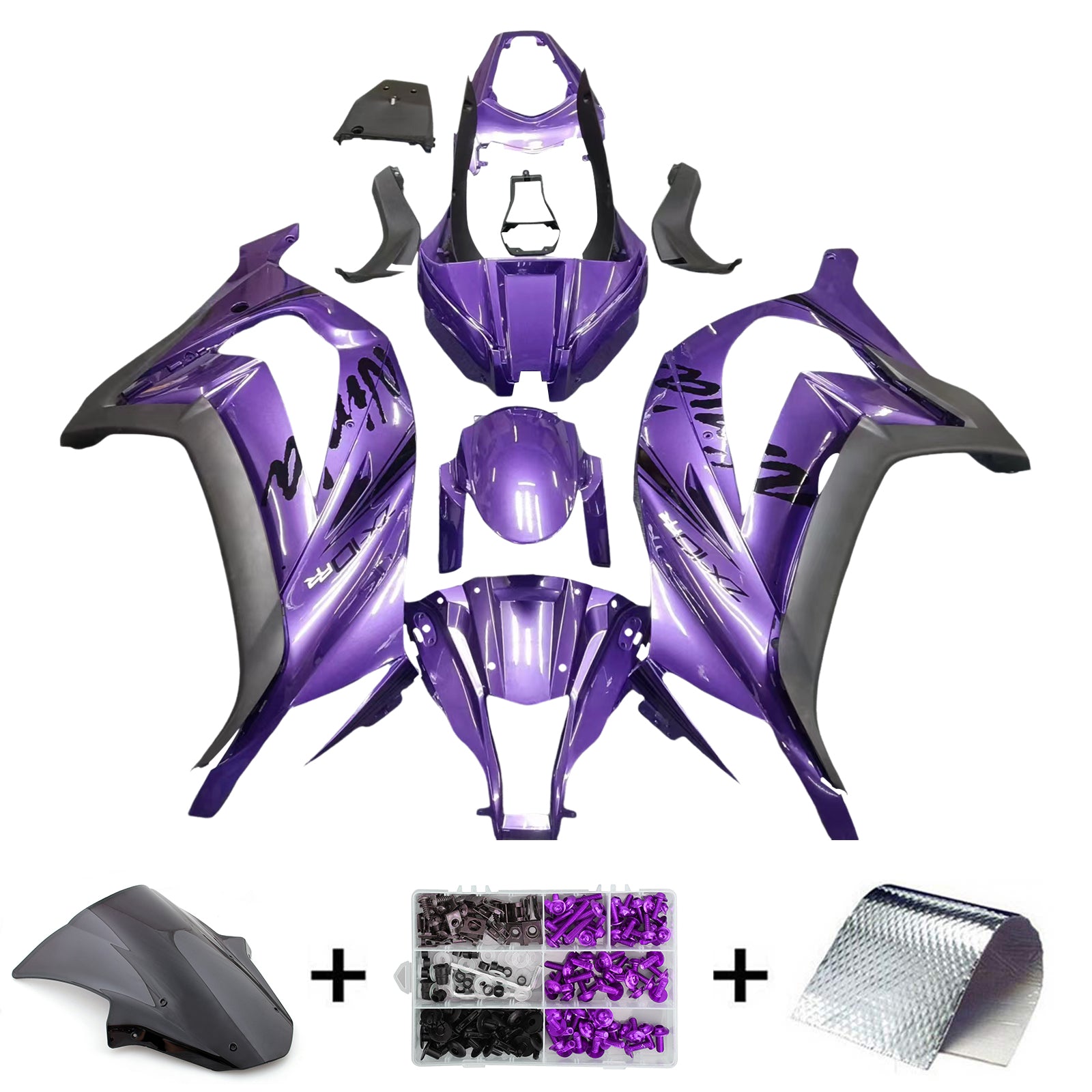 Amotopart 2011-2015 Kawasaki ZX10R Gloss Purple Fairing Kit