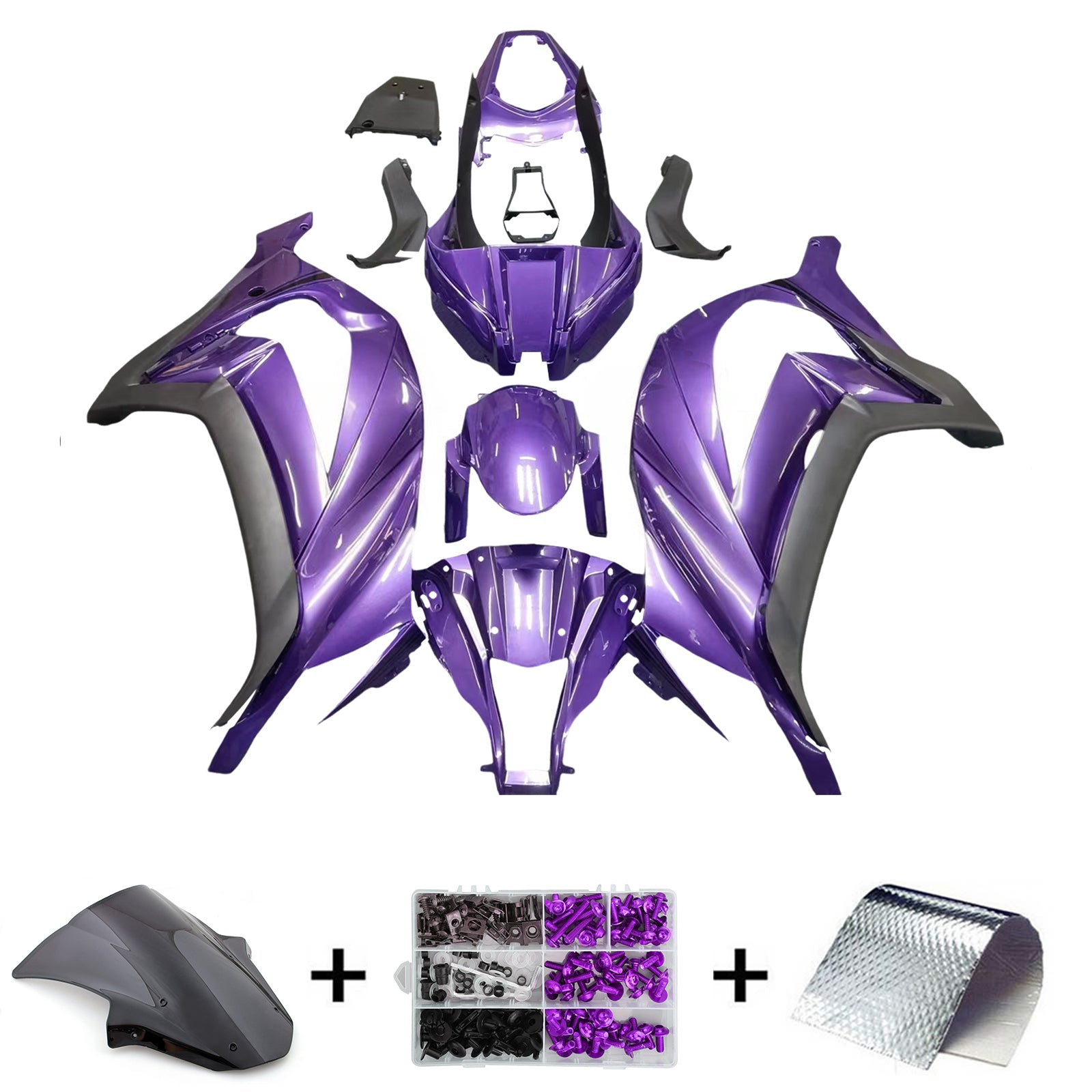 Amotopart 2011-2015 Kawasaki ZX10R グロスパープル フェアリングキット