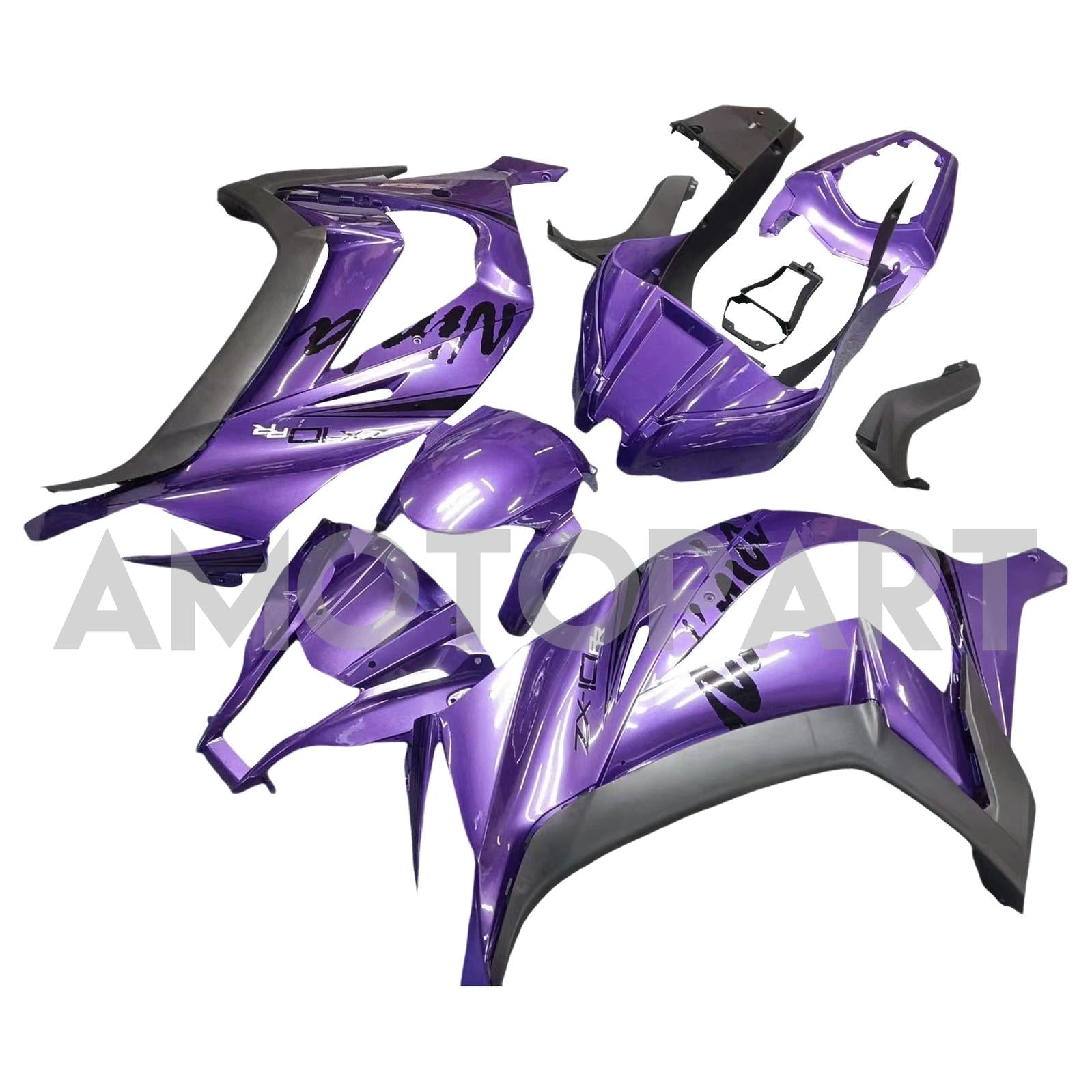 Amotopart 2011-2015 Kawasaki ZX10R Gloss Purple Fearing Kit