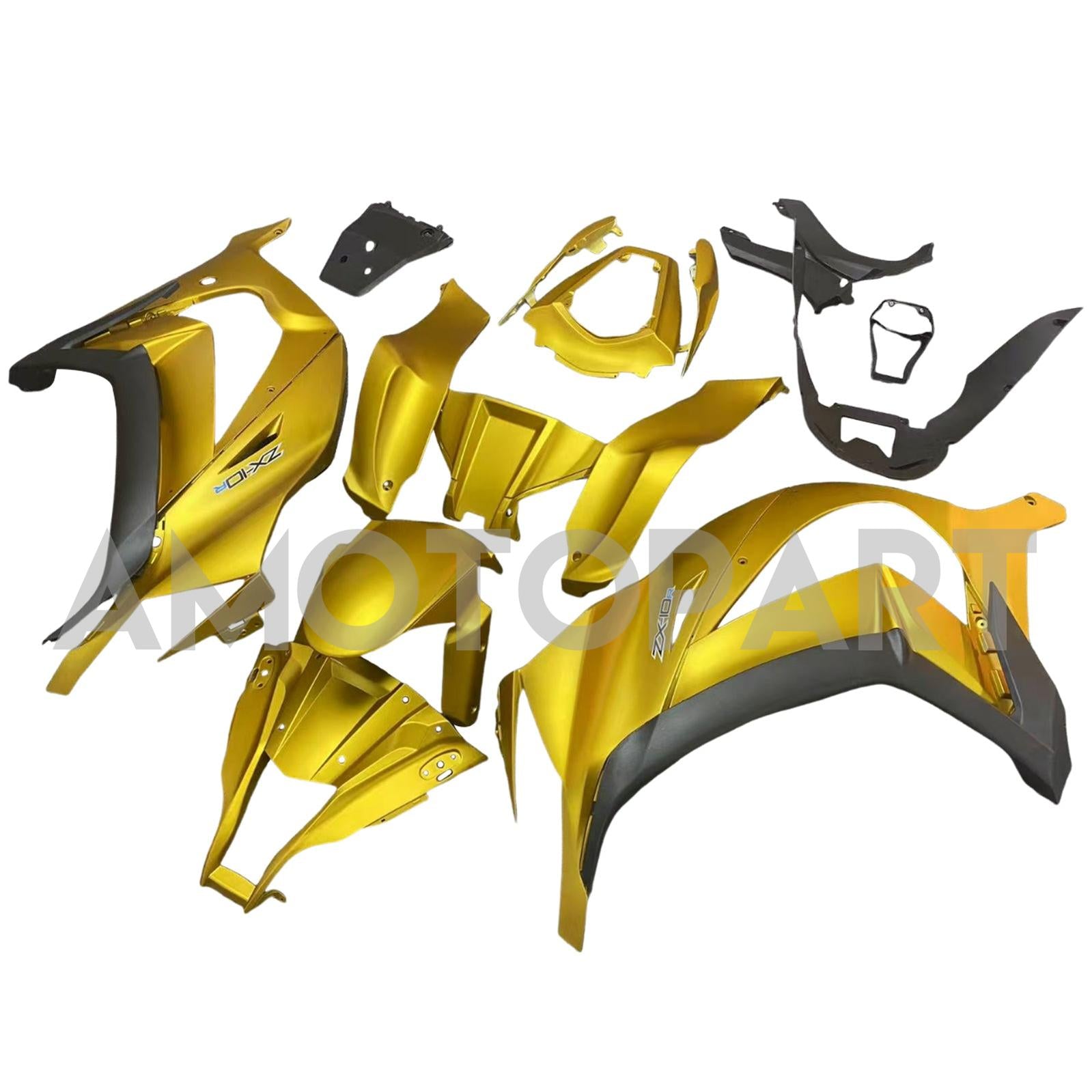 Amotopart 2011-2015 Kawasaki ZX10r Yellow & Black Fairing Kit