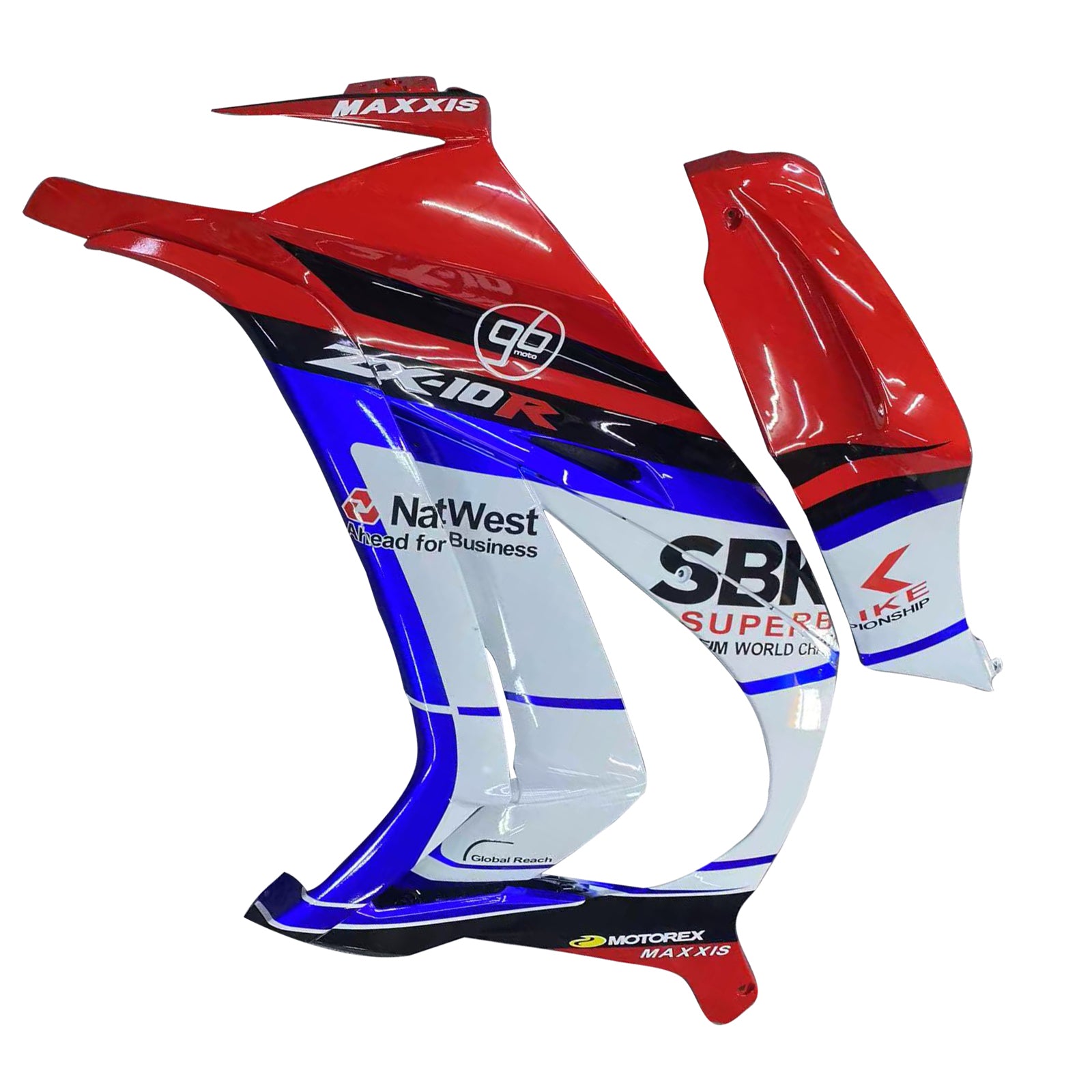 Amotopart 2011-2015 Kawasaki ZX10r Red & Blue Fairing Kit