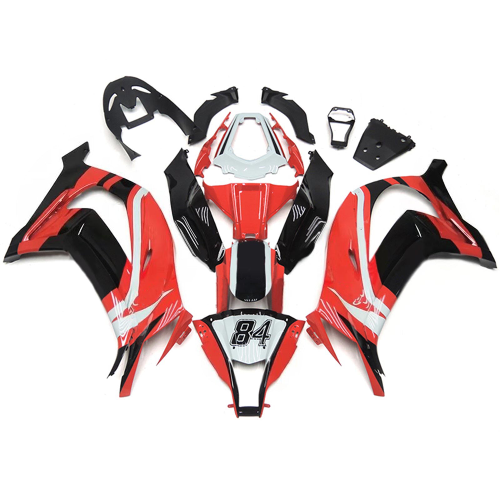 Amotopart 2011-2015 Kawasaki ZX10R Red&Black Fairing Kit