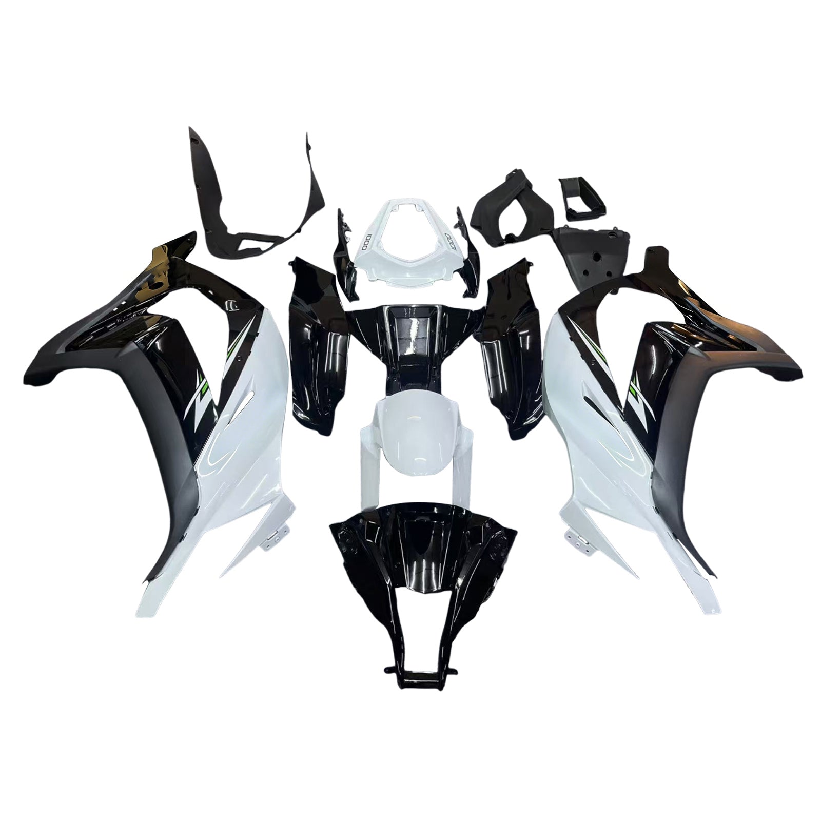 Amotopart 2011-2015 Kawasaki ZX10R White&Black Style2 Fairing Kit