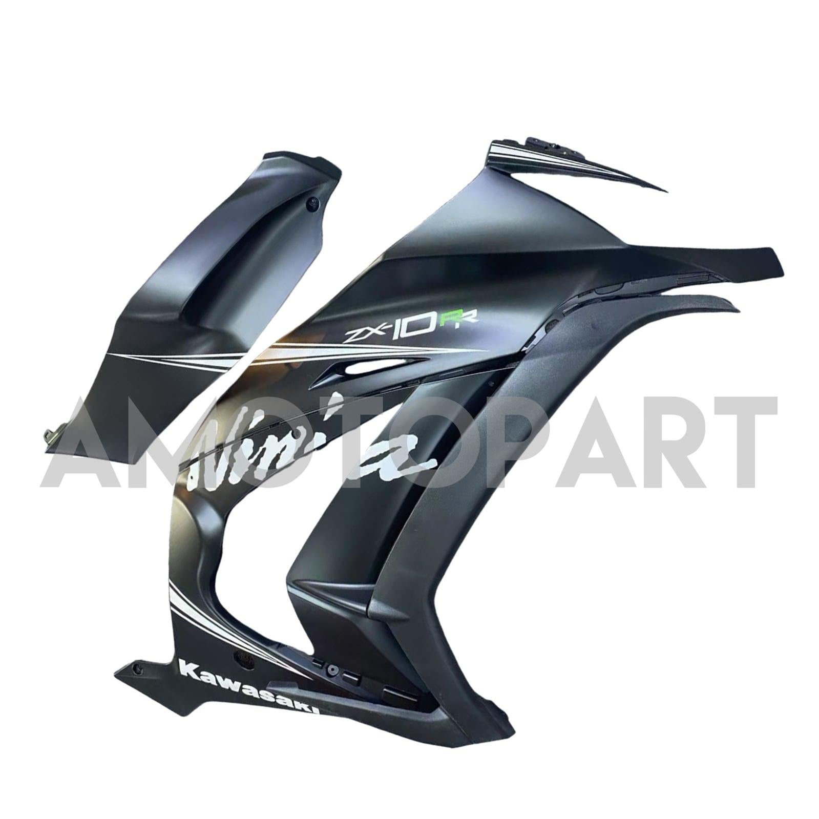 Amotopart 2011-2015 Kawasaki ZX10R Black with Logo Fairing Kit