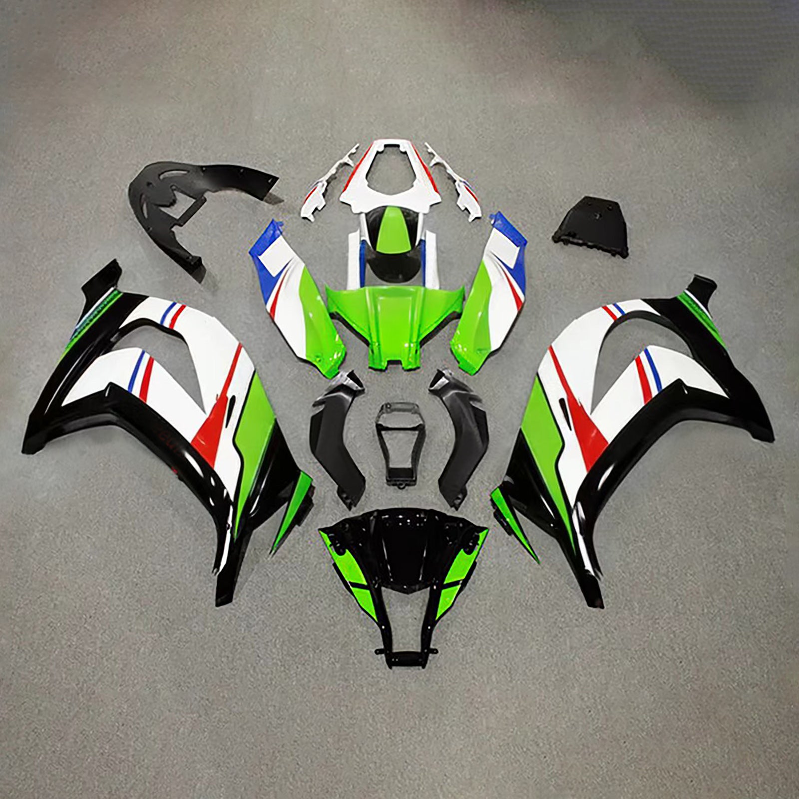 Amotopart 2011-2015 Kawasaki ZX10R Black Green Red White Fairing Kit