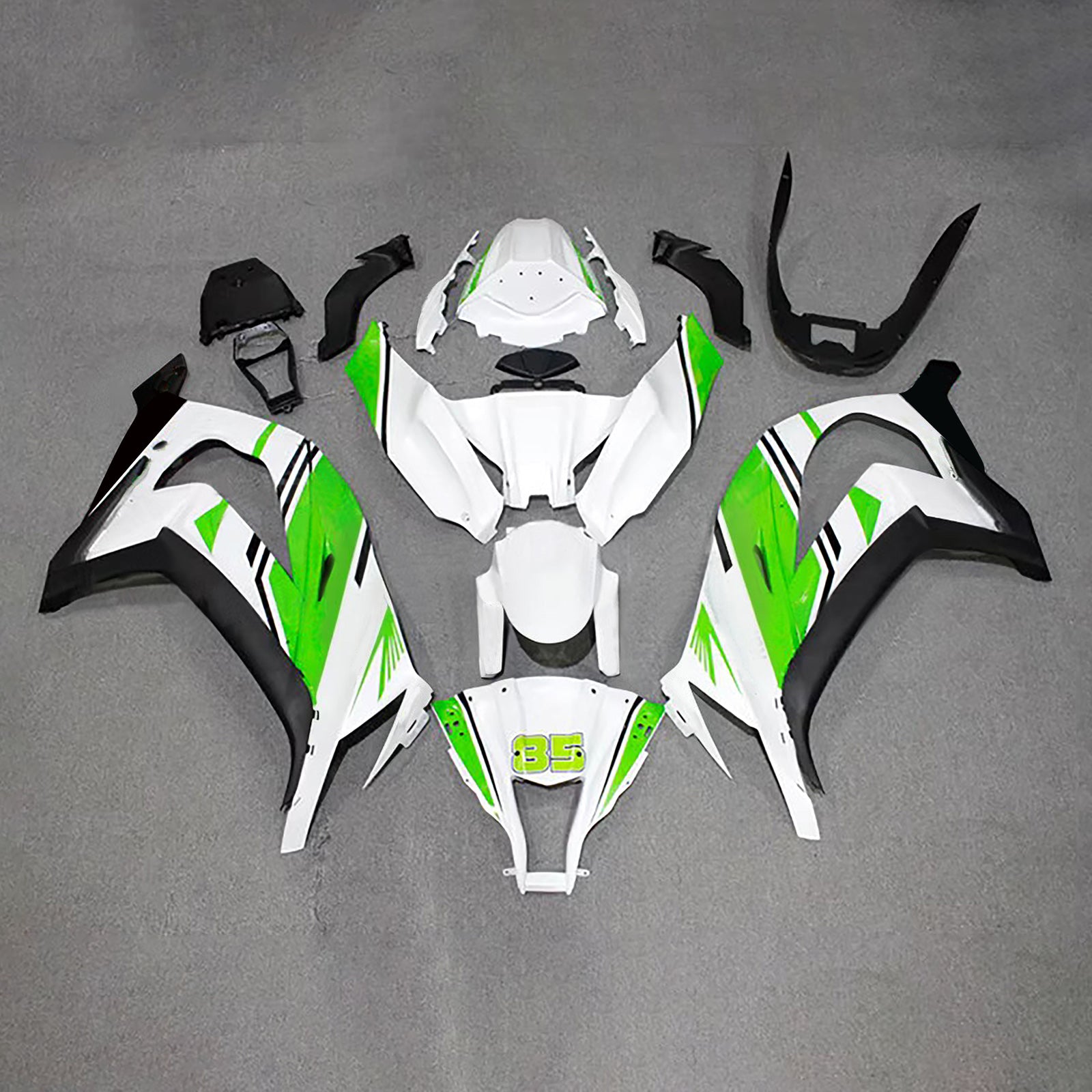 Amotopart 2011-2015 Kawasaki ZX10R Green White Black Fairing Kit