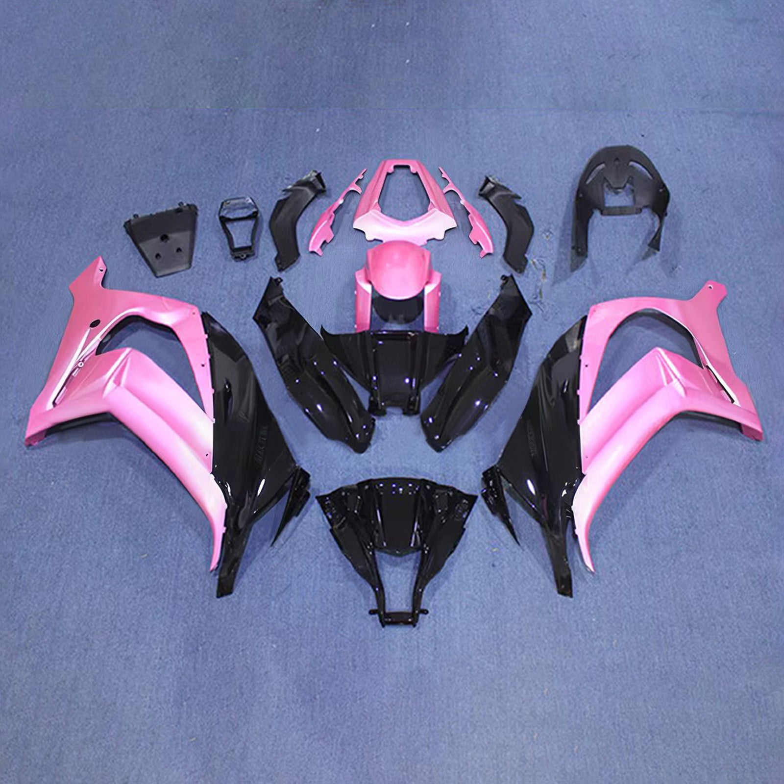 Amotopart 2011-2015 Kawasaki ZX10R Black Pink Fairing Kit