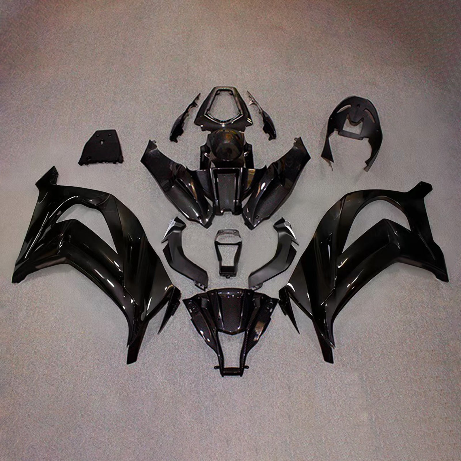 Amotopart 2011-2015 Kawasaki ZX10R Green Black Carbon Fiber Pattern Fairing Kit