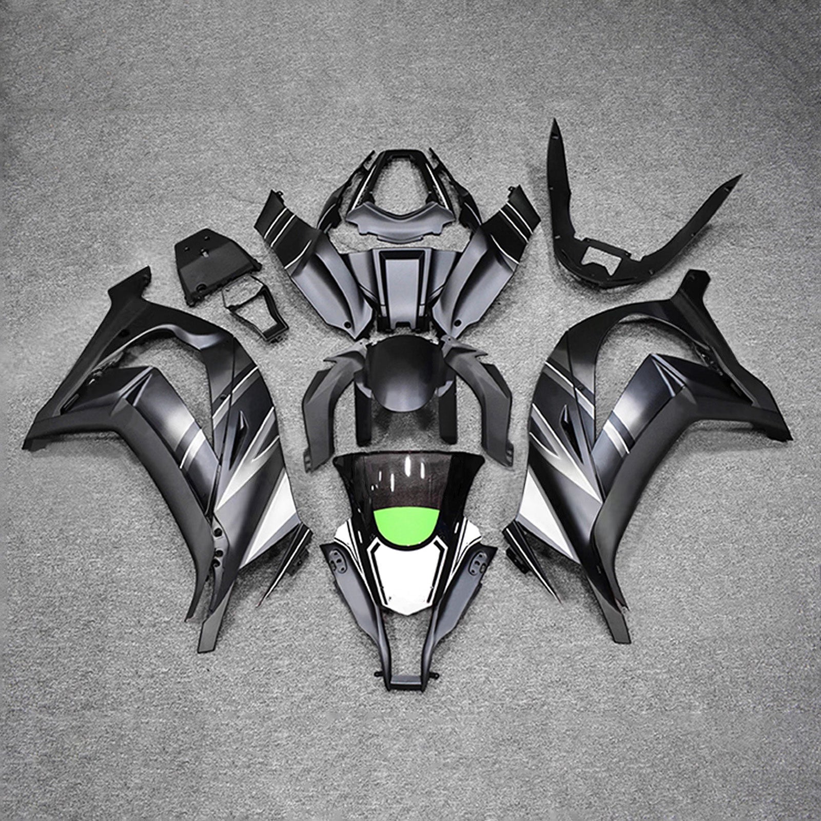 Amotopart 2011-2015 Kawasaki ZX10R Black White Fairing Kit
