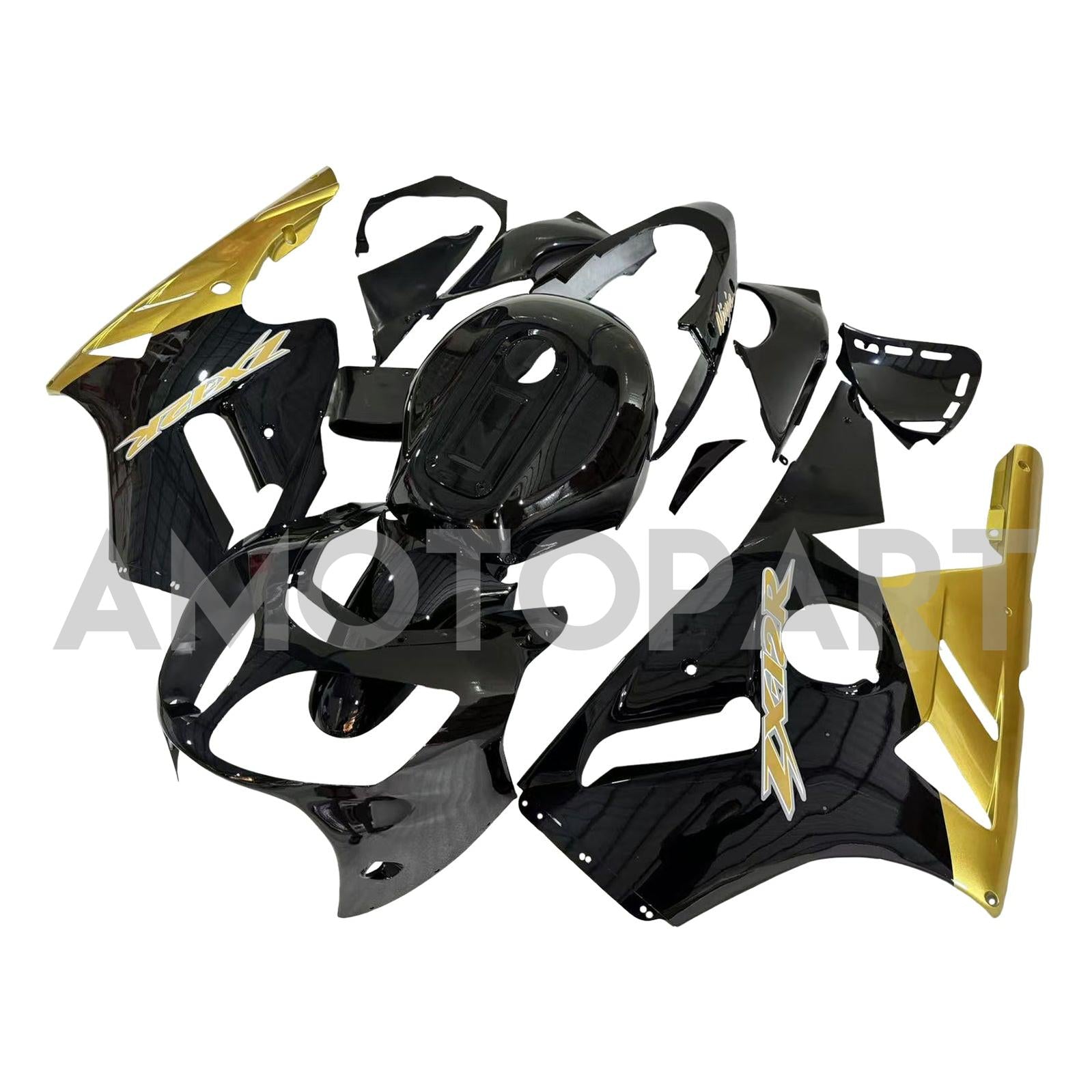 Amotopart 2000-2001 Kawasaki ZX12R Fairing Black & Gold Kit
