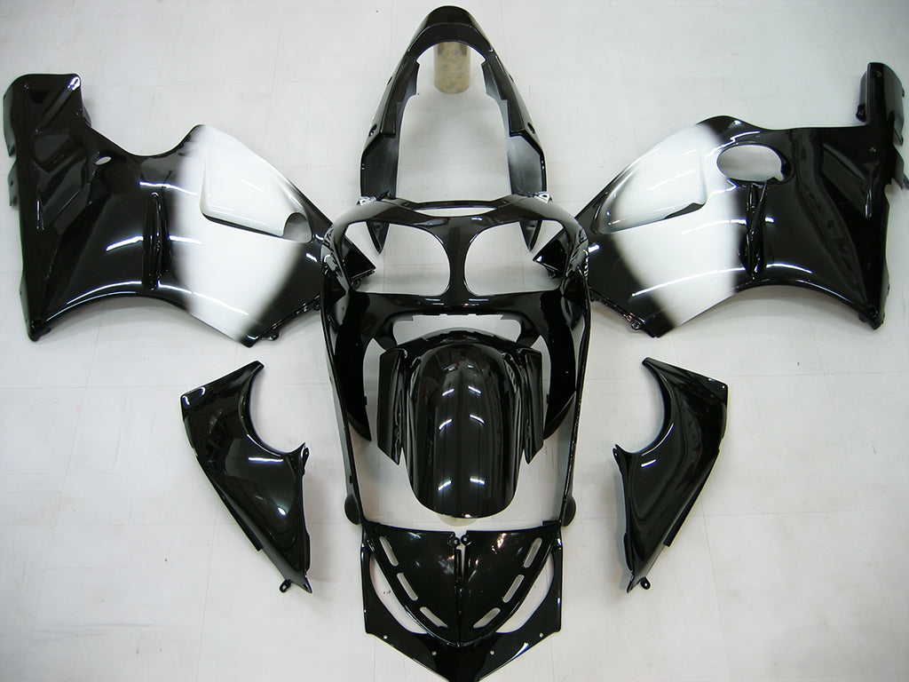 Amotopart 2000-2001 Kawasaki ZX12R Fairing Black&White Kit