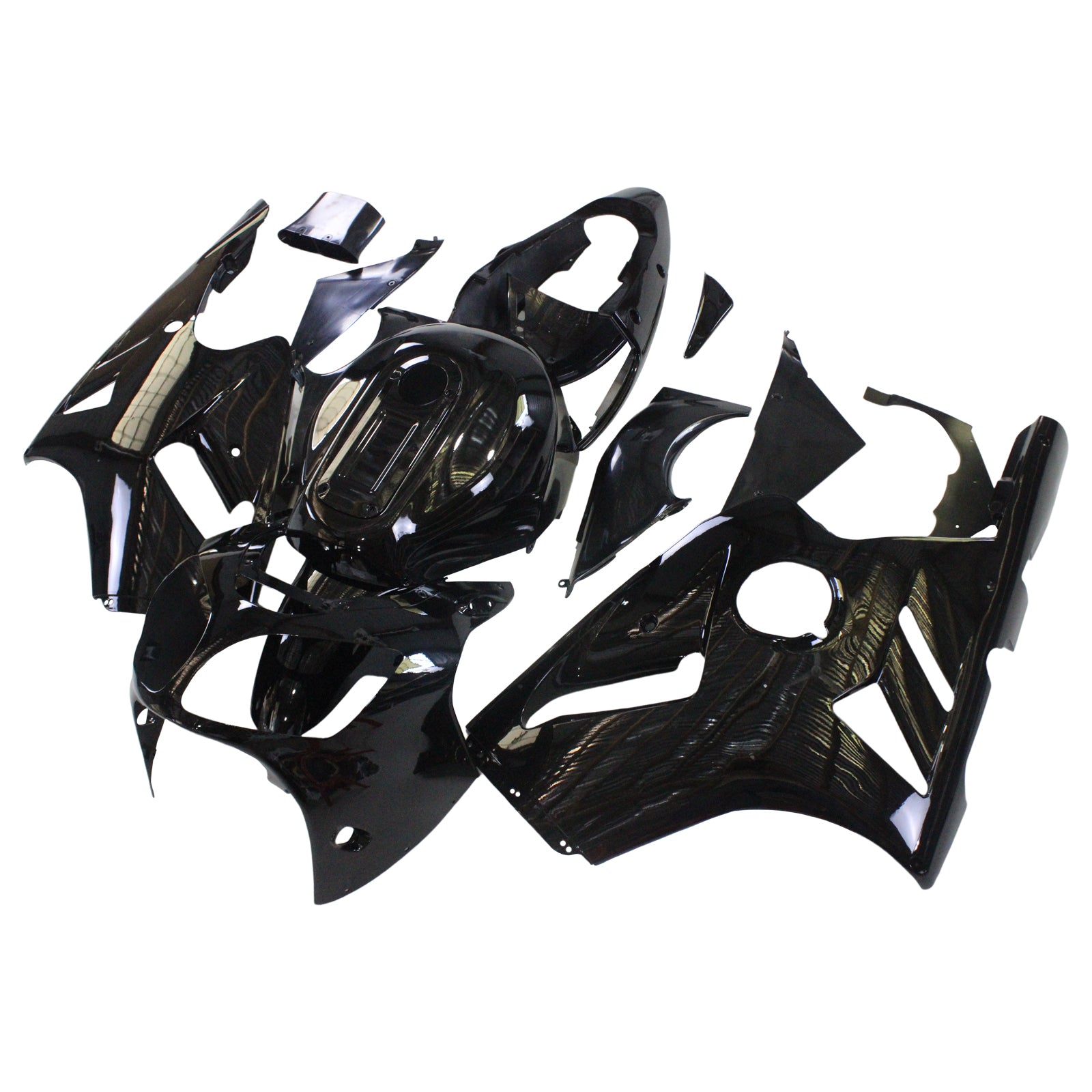 Amotopart Kawasaki 2000-2001 ZX12R Bright Black Fairing Kit