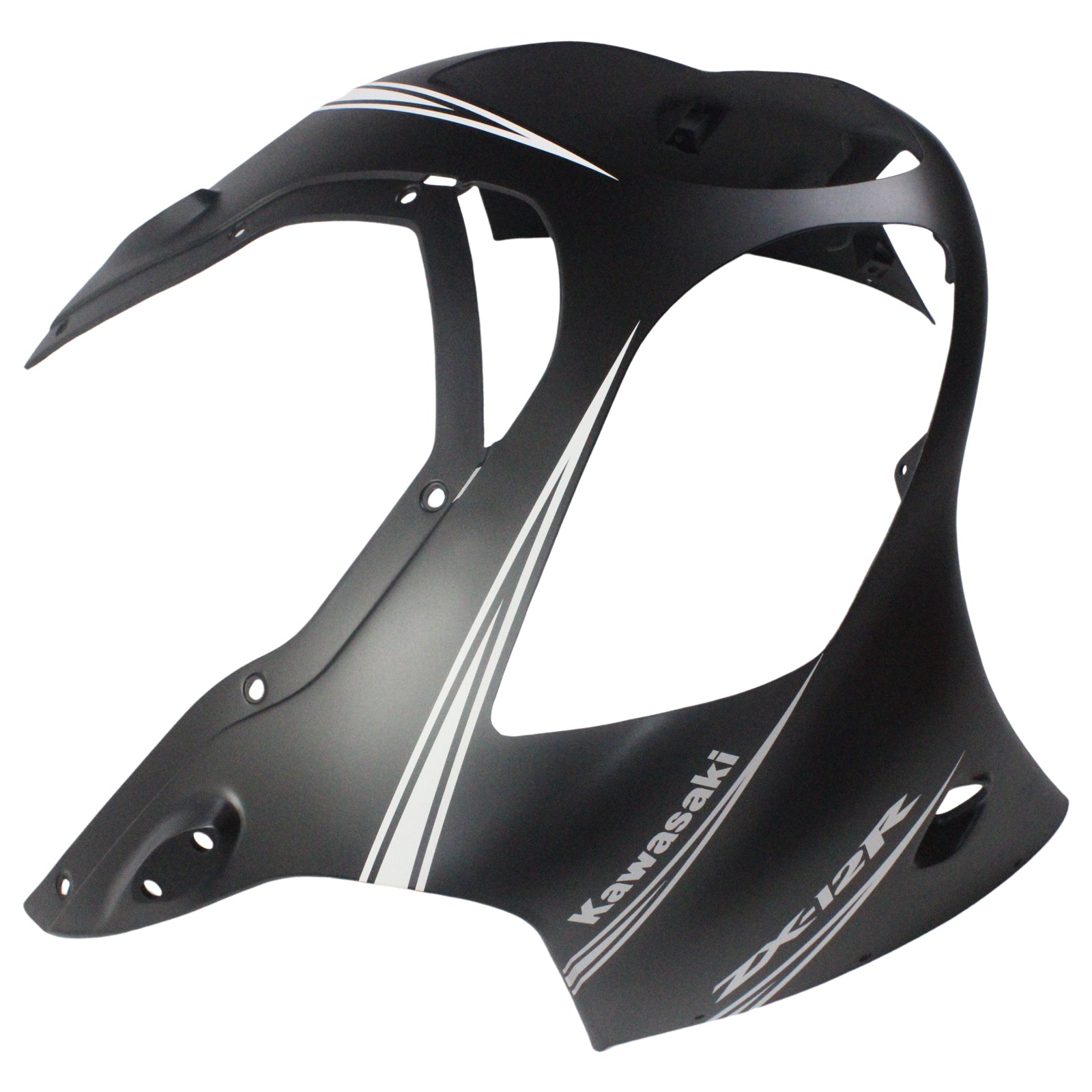 Amotopart Kawasaki 2000-2001 ZX12R Black Mix White Fairing Kit