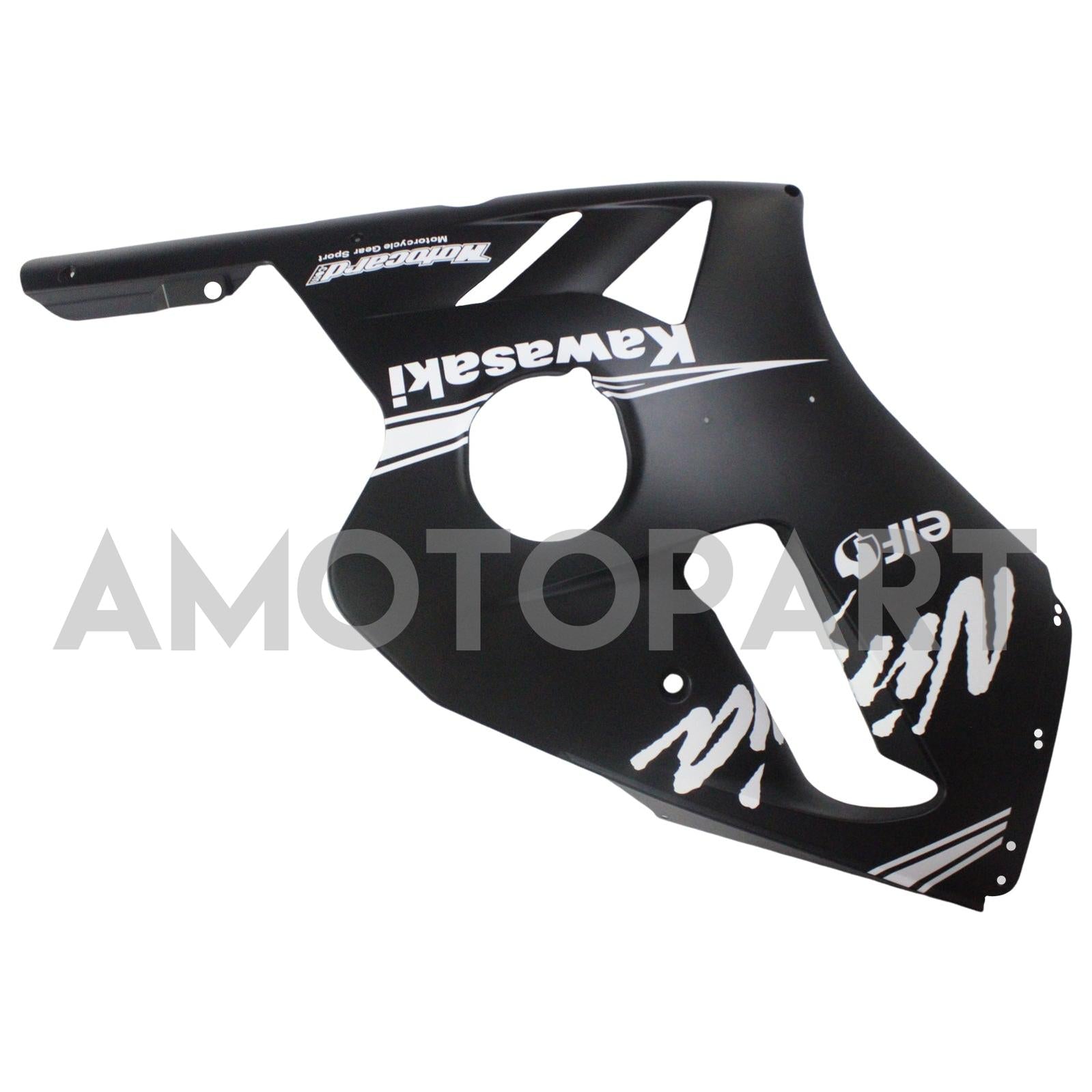 Amotopart Kawasaki 2000-2001 ZX12R Black Mix White Fairing Kit