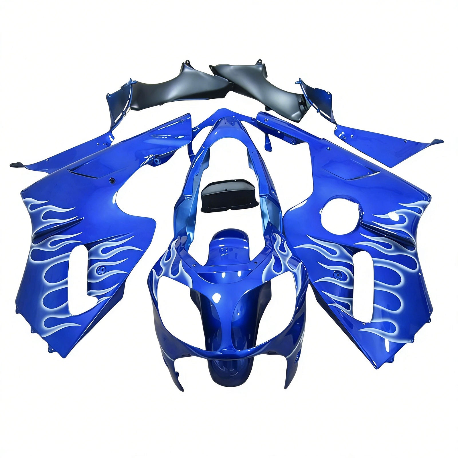 Amotopart 2000-2001 Kawasaki ZX12R Blau & Weißes Verkleidungsset