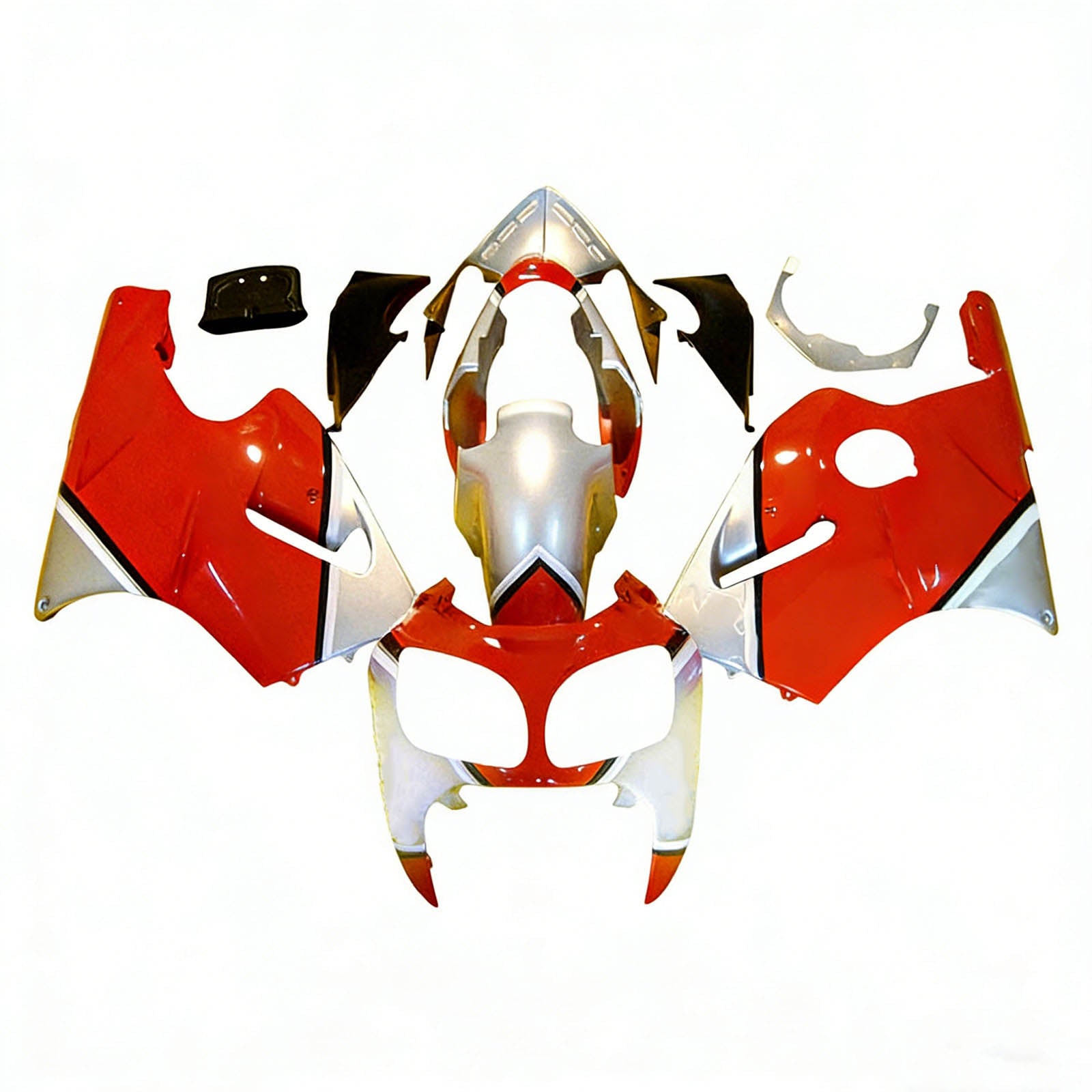 Amotopart 2000-2001 Kawasaki ZX12R White Red & Yellow Fairing Kit