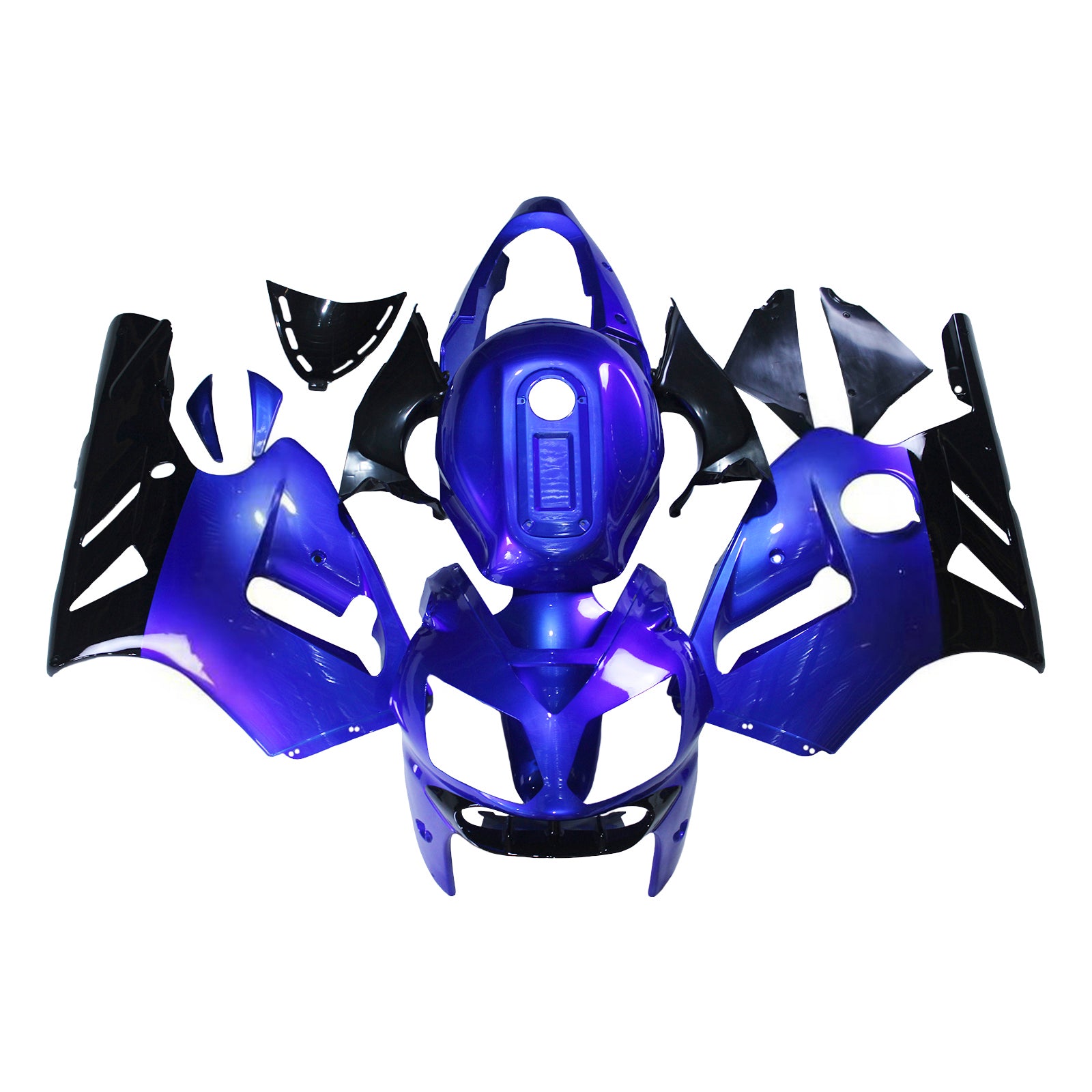 Amotopart 2002-2005 Kawasaki ZX12R Fairring Blue Kit