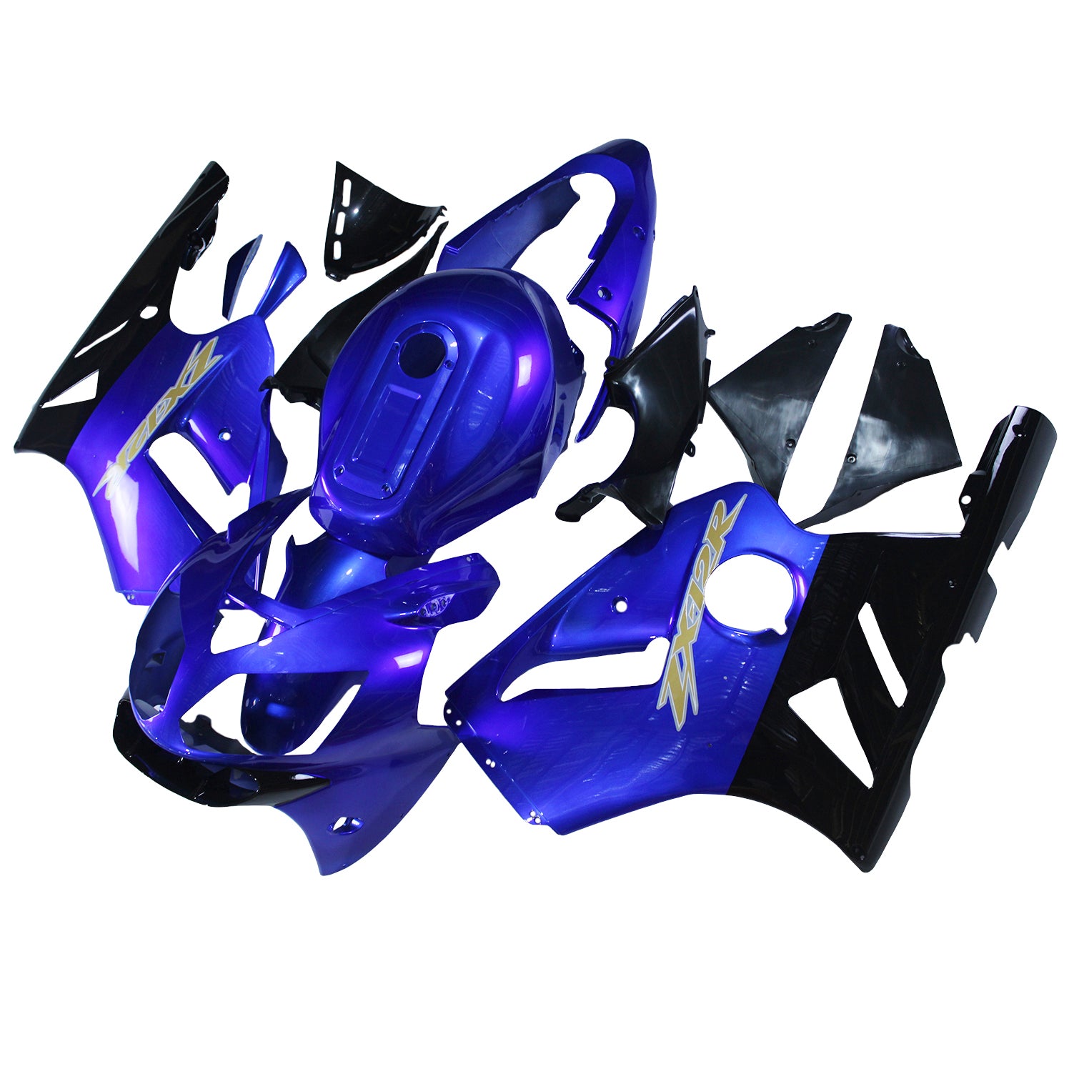 Amotopart 2002-2005 Kawasaki ZX12R Fairing Blue Kit