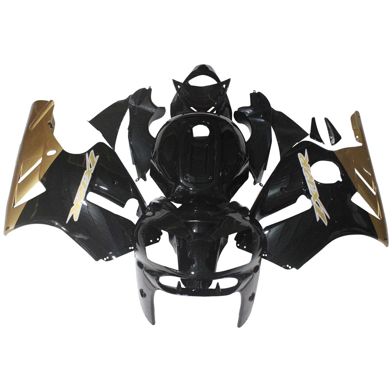Kit carena Amotopart 2002-2005 Kawasaki ZX12R G-nero e oro