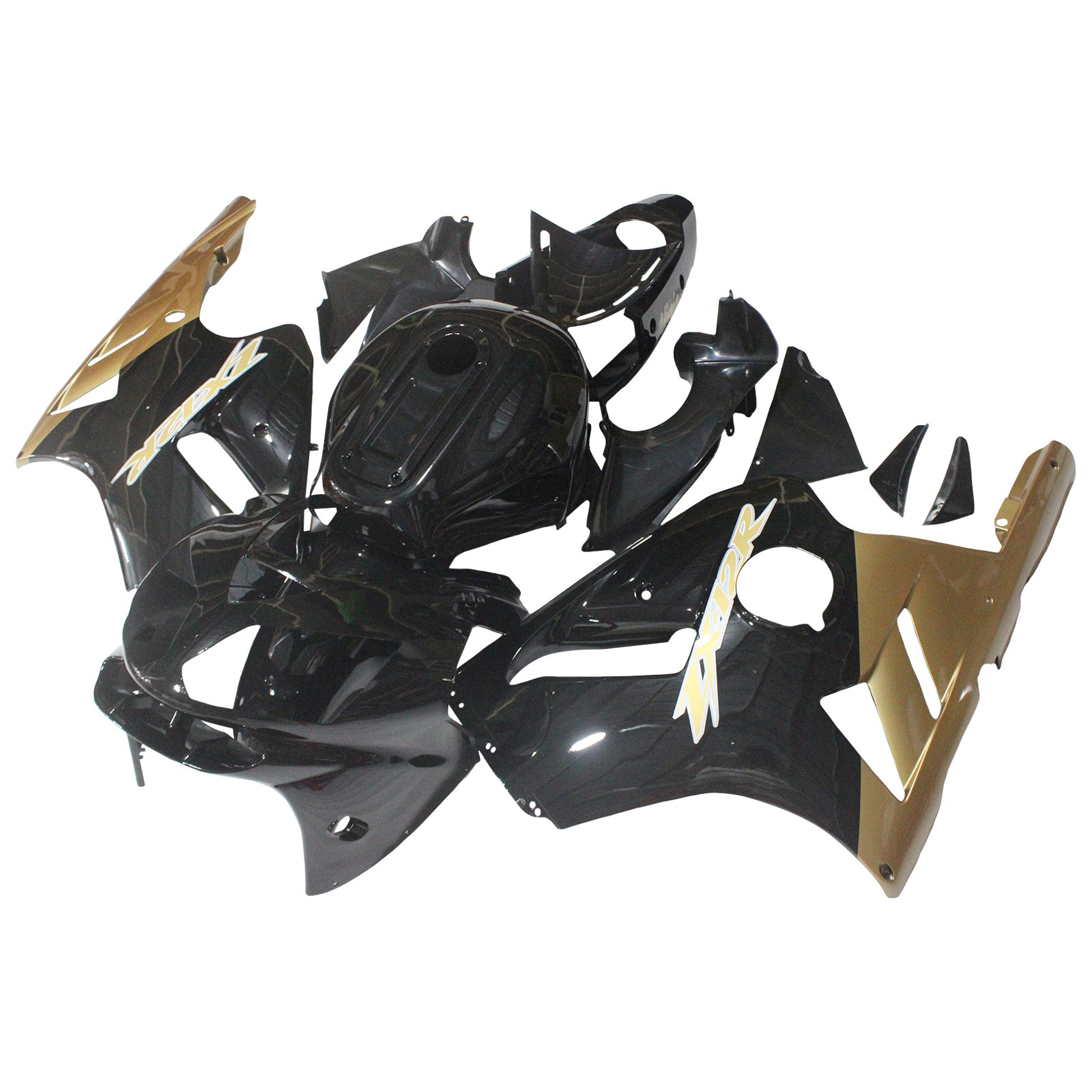 Amotopart 2002-2005  Kawasaki ZX12R Fairing G-Black&Gold Kit