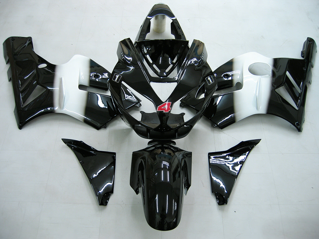 Amotopart 2002-2005 Kawasaki ZX12R FAIRING G-BLACK & WHITE KIT