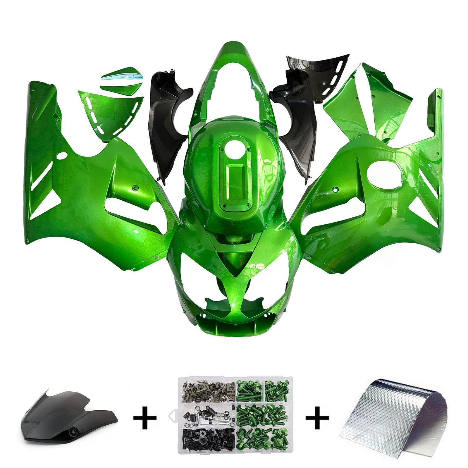 Amotopart 2002-2005 Kawasaki ZX12R Kit de carénage G-Vert