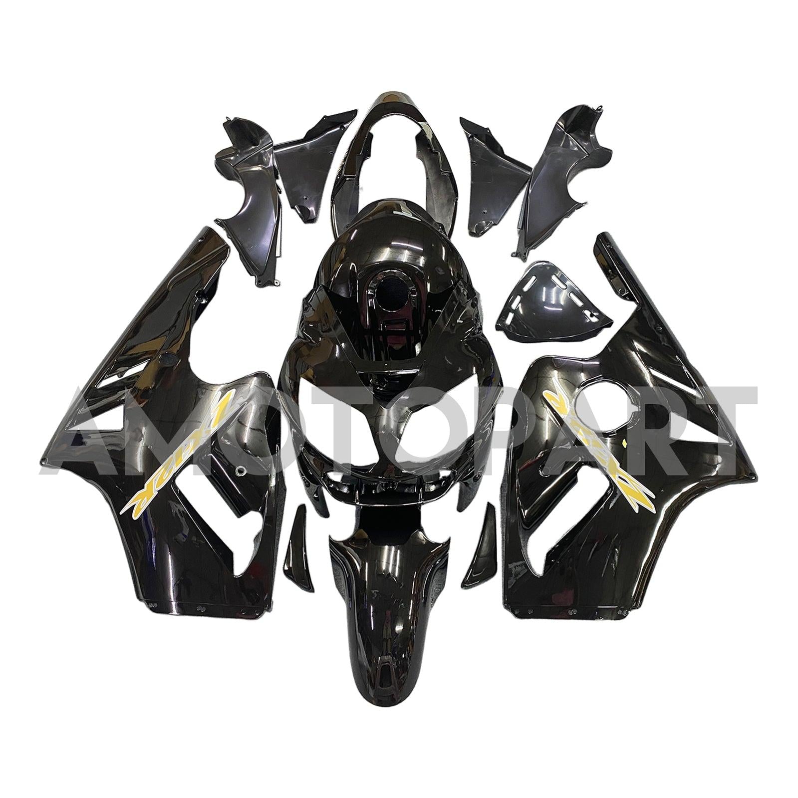Amotopart 2002-2005 Kawasaki ZX12R Fairing Black Kit