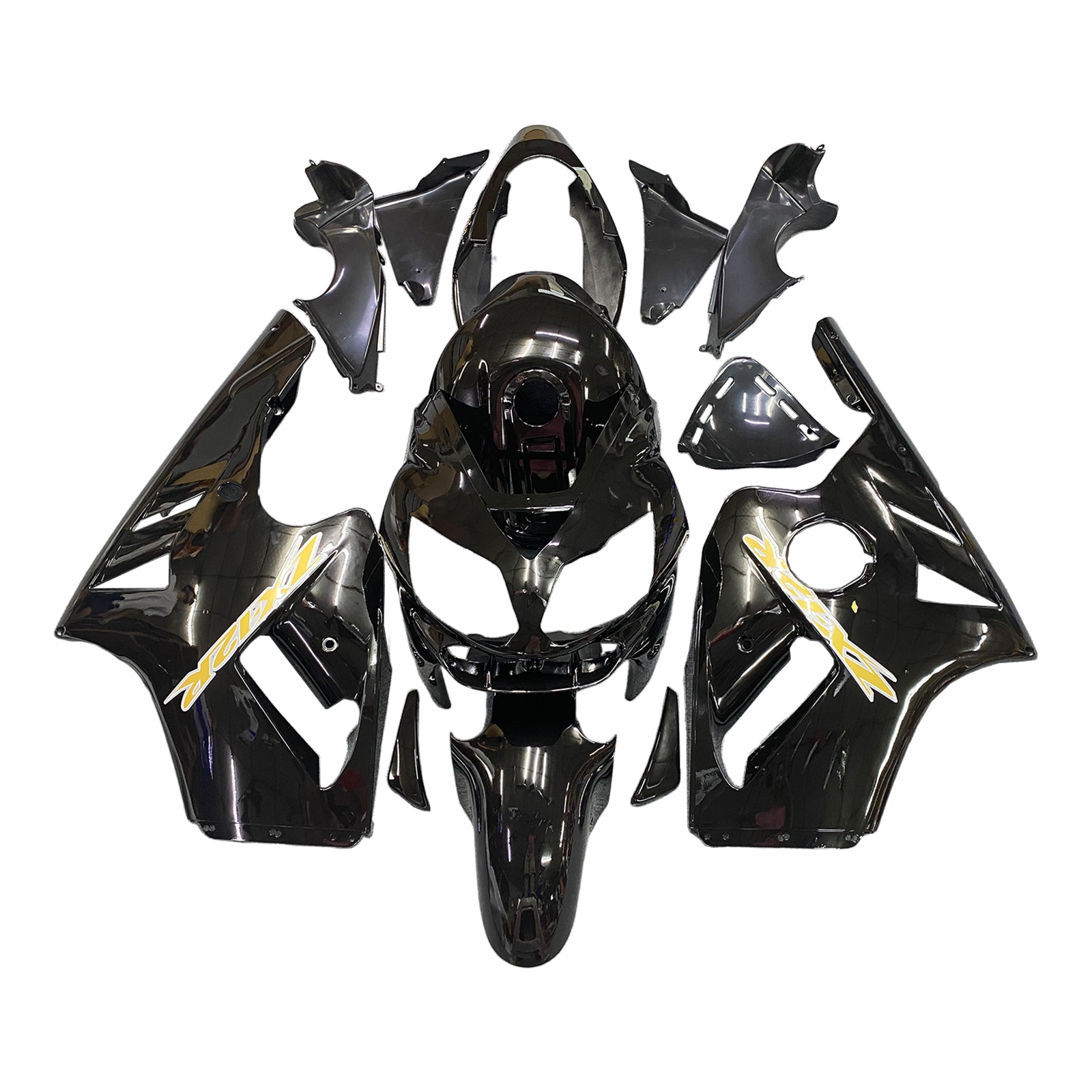 Amotopart 2002–2005 Kawasaki ZX12R Verkleidungsset in Schwarz