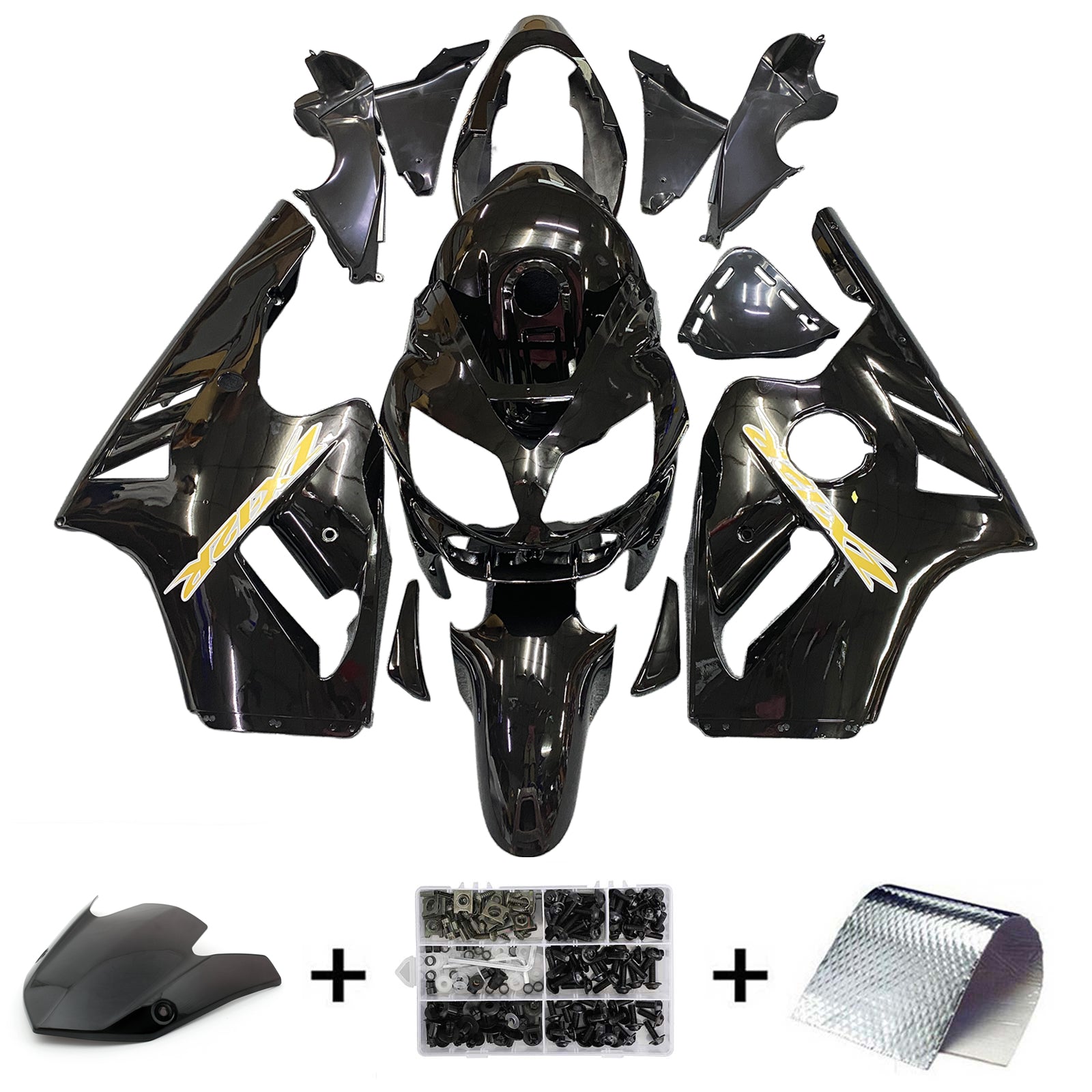 Amotopart 2002-2005 Kawasaki ZX12R Kit de carenado negro