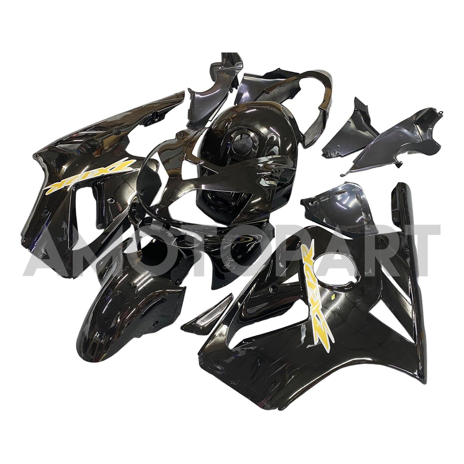 Amotopart 2002-2005 Kawasaki ZX12R Verkleidung Black Kit