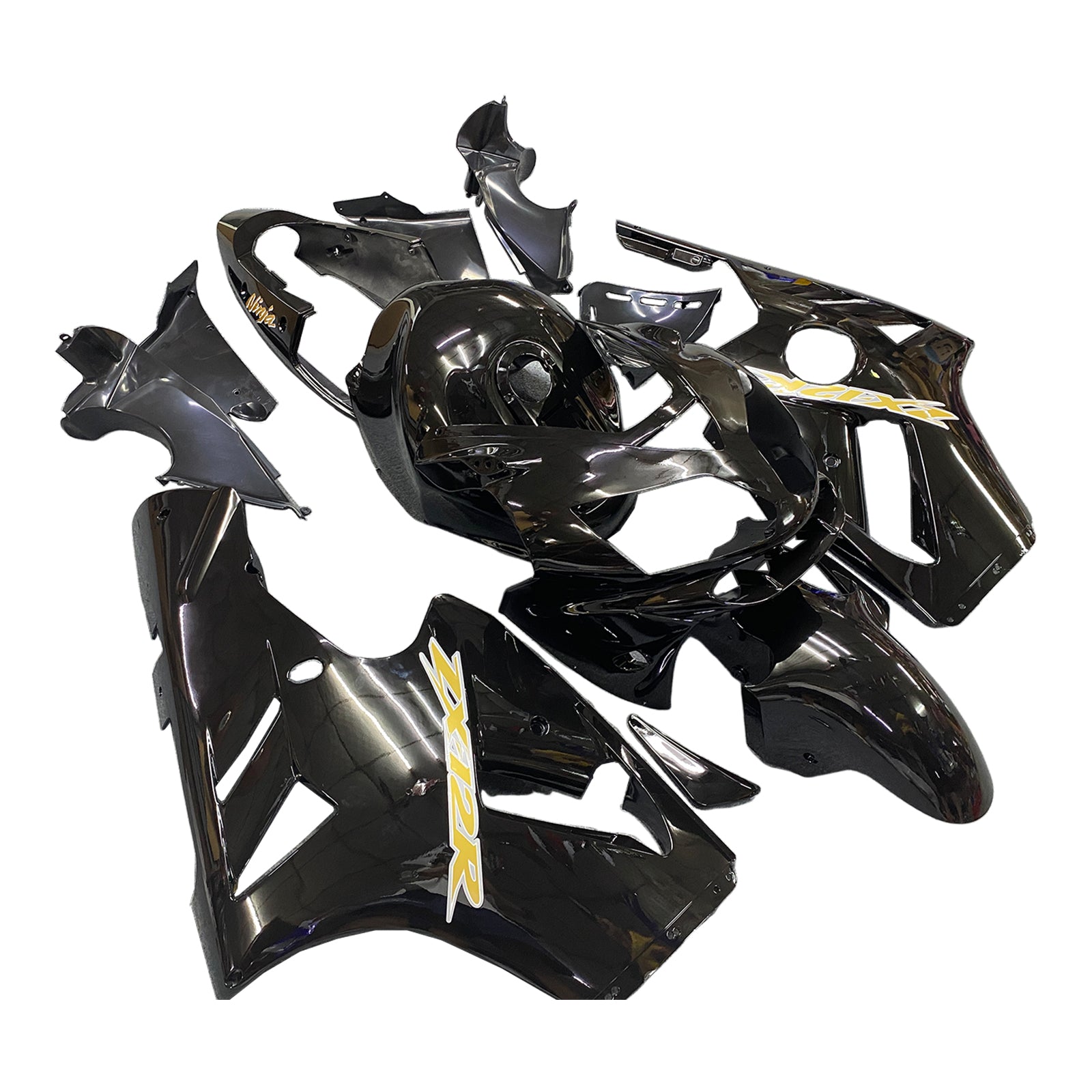 Amotopart 2002-2005 Kawasaki ZX12R Fairing Black Kit