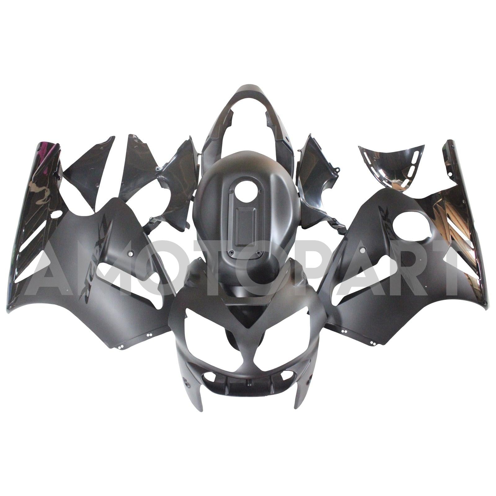 Amotopart 2002-2005  Kawasaki ZX12R Faring Matte Black with Gloss Black Logo Kit