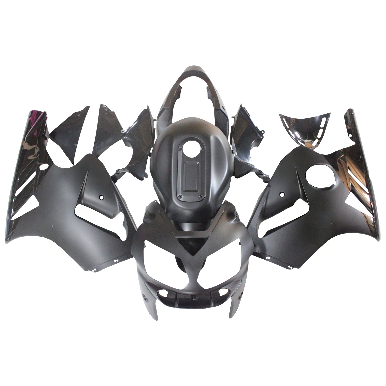 Amotopart Kit Kawasaki ZX12R Faring noir mat 2002-2005