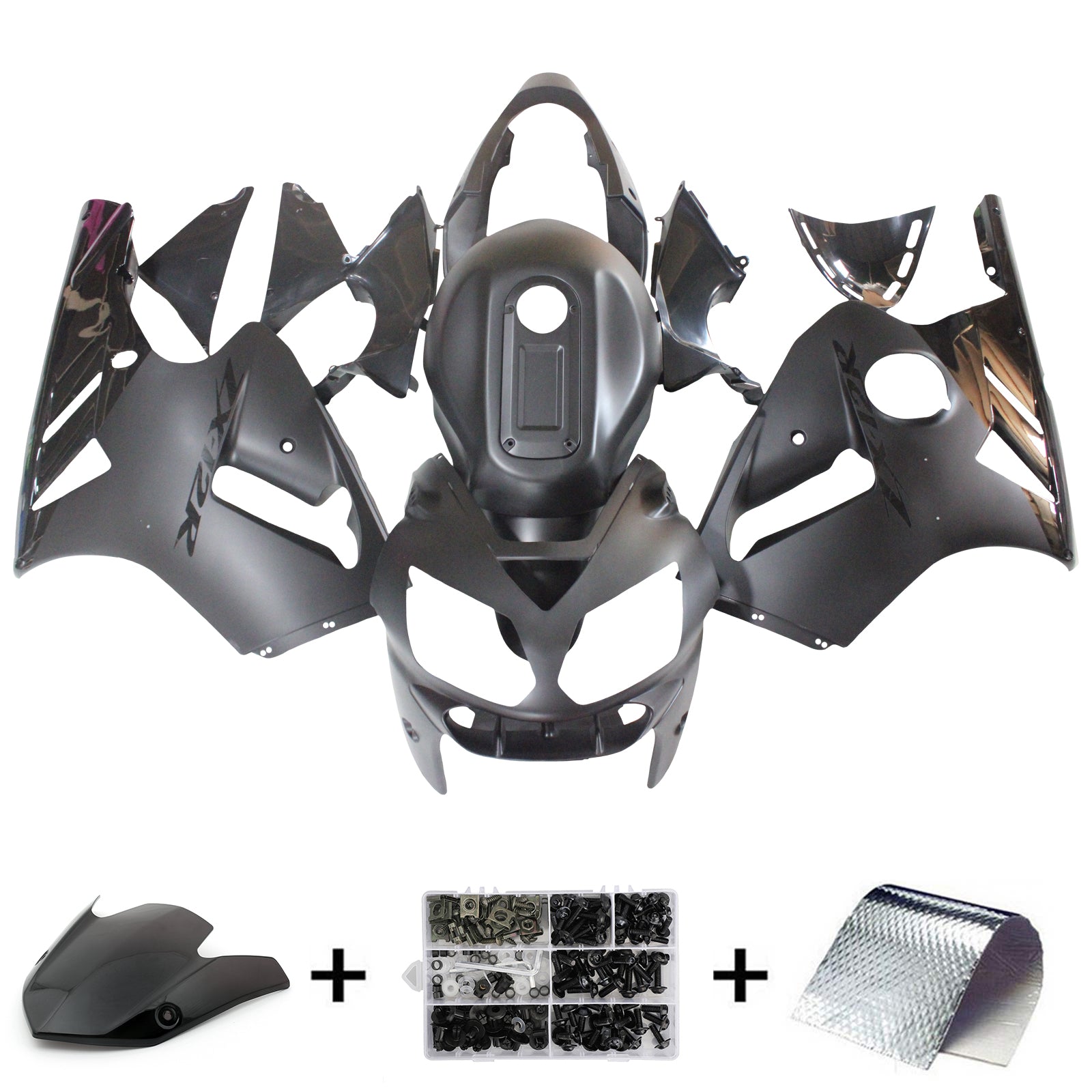Amotopart 2002-2005 Kawasaki ZX12R Faring マットブラックキット