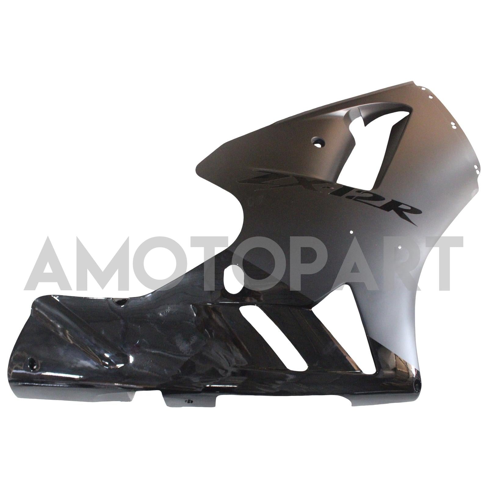 Amotopart 2002-2005 Kawasaki Zx12r Farring Matte Black s lesklou černou sadou log