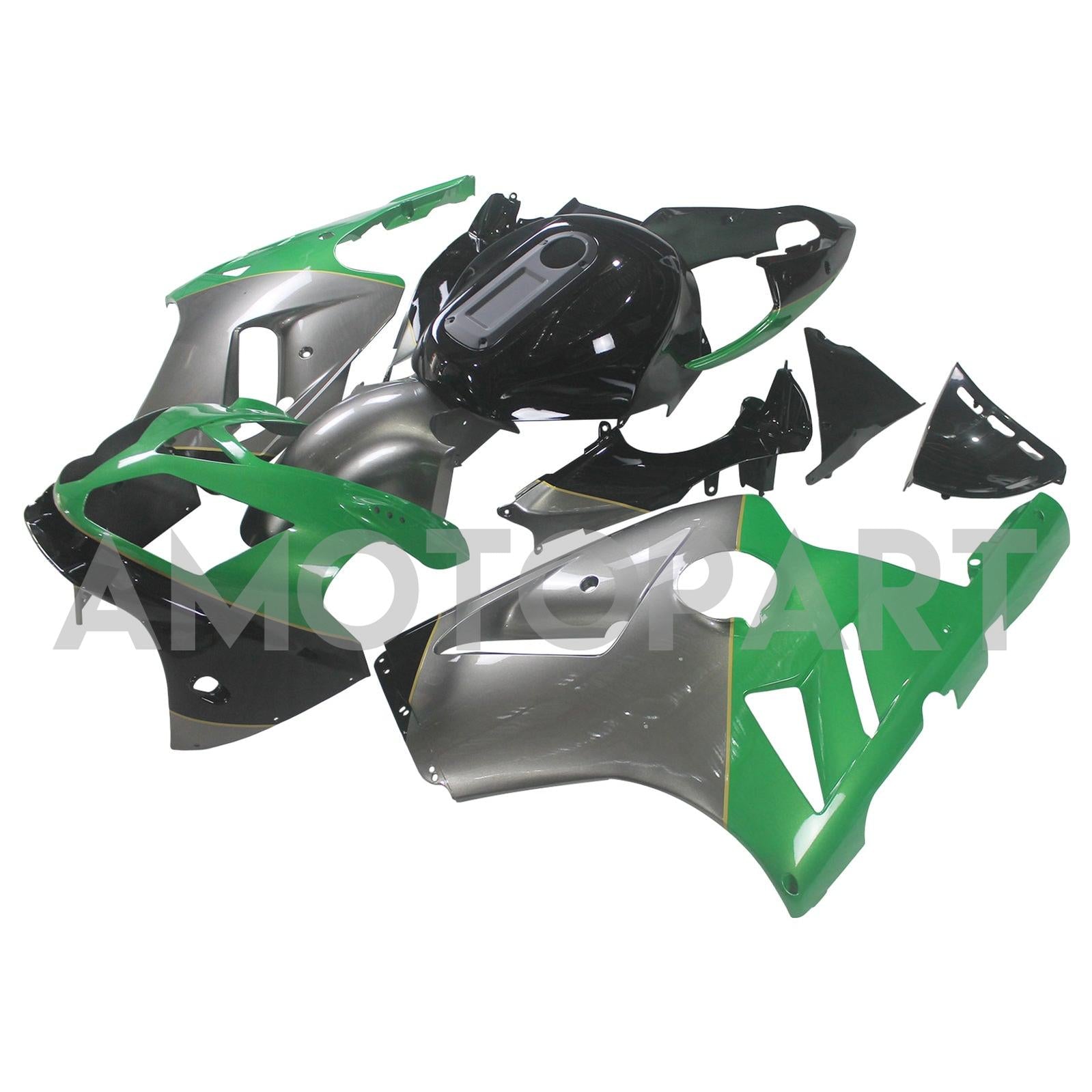 Kit logo Amotopart 2002-2005 Kawasaki ZX12R carenatura verde grigio
