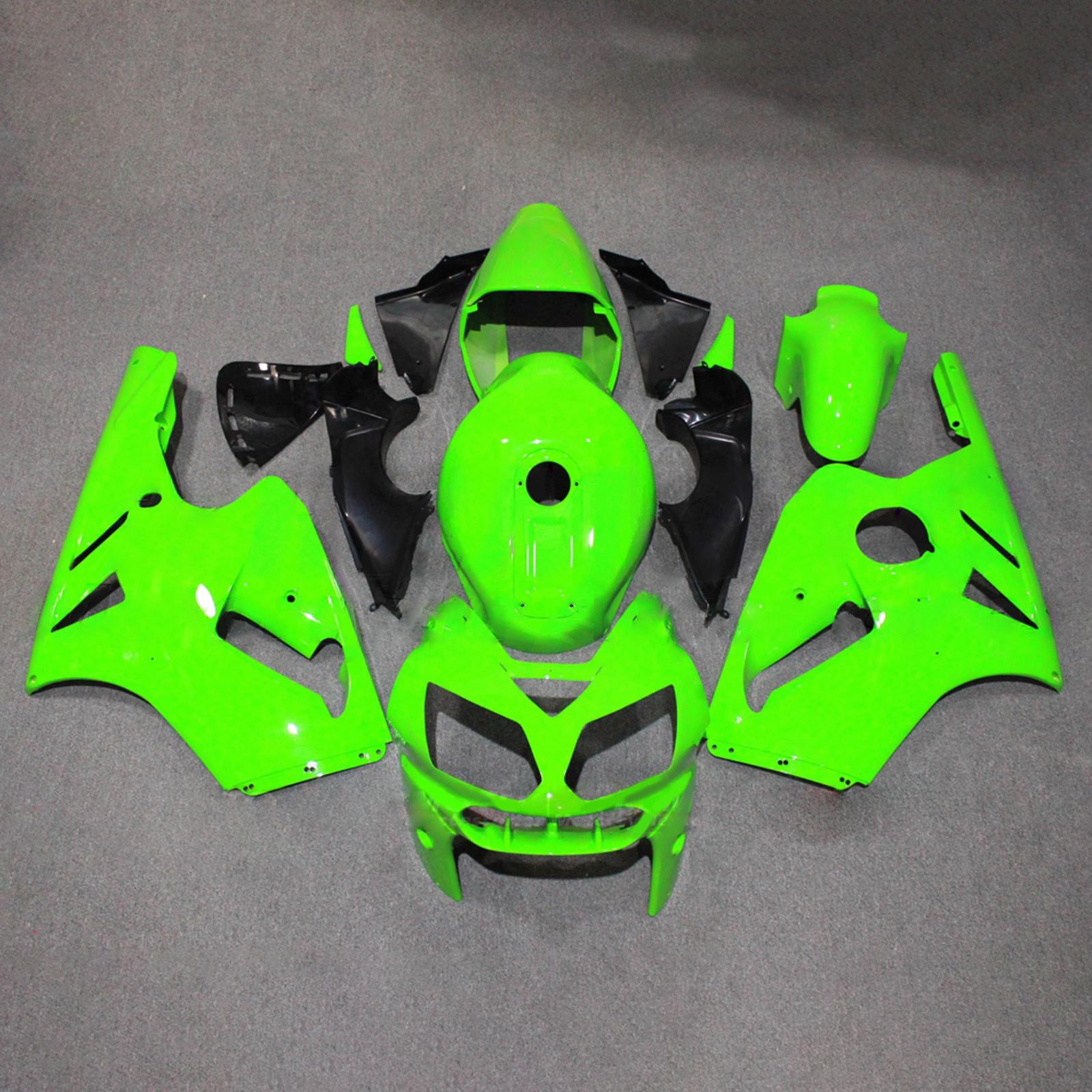 Amotopart 2002-2005 Kawasaki ZX12R Green Fairing Kit