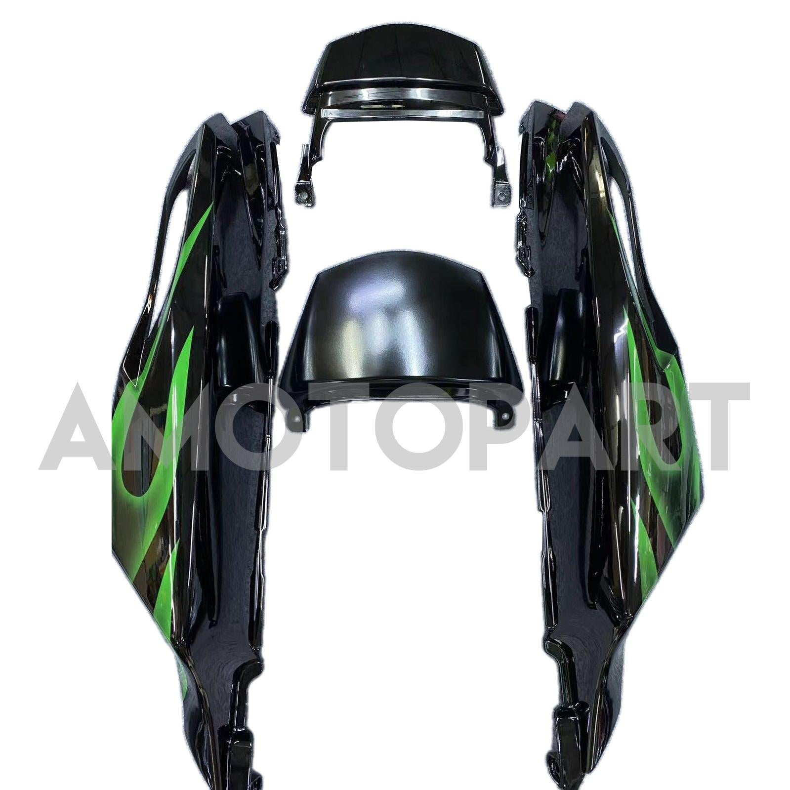 Amotopart 2006-2011 Kawasaki ZX14R ブラック グリーンフレームフェア