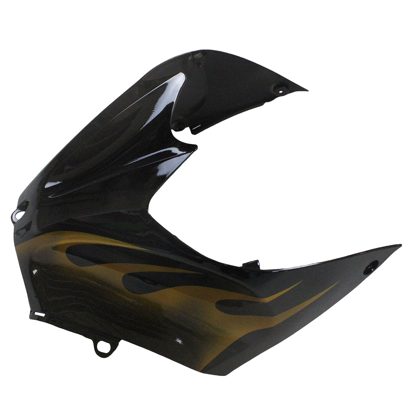 Amotopart 2006–2011 Kawasaki ZX14R Schwarz mit gelber Flamme Verkleidungsset
